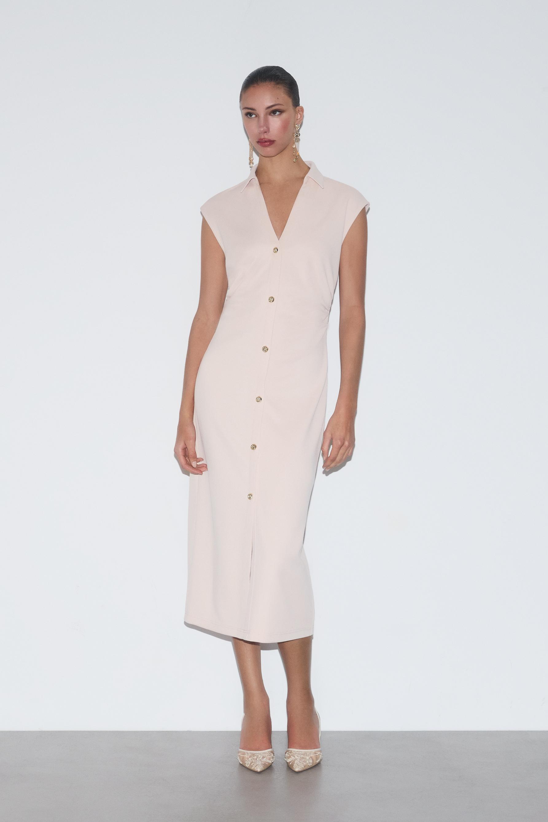 Vestido midi botones