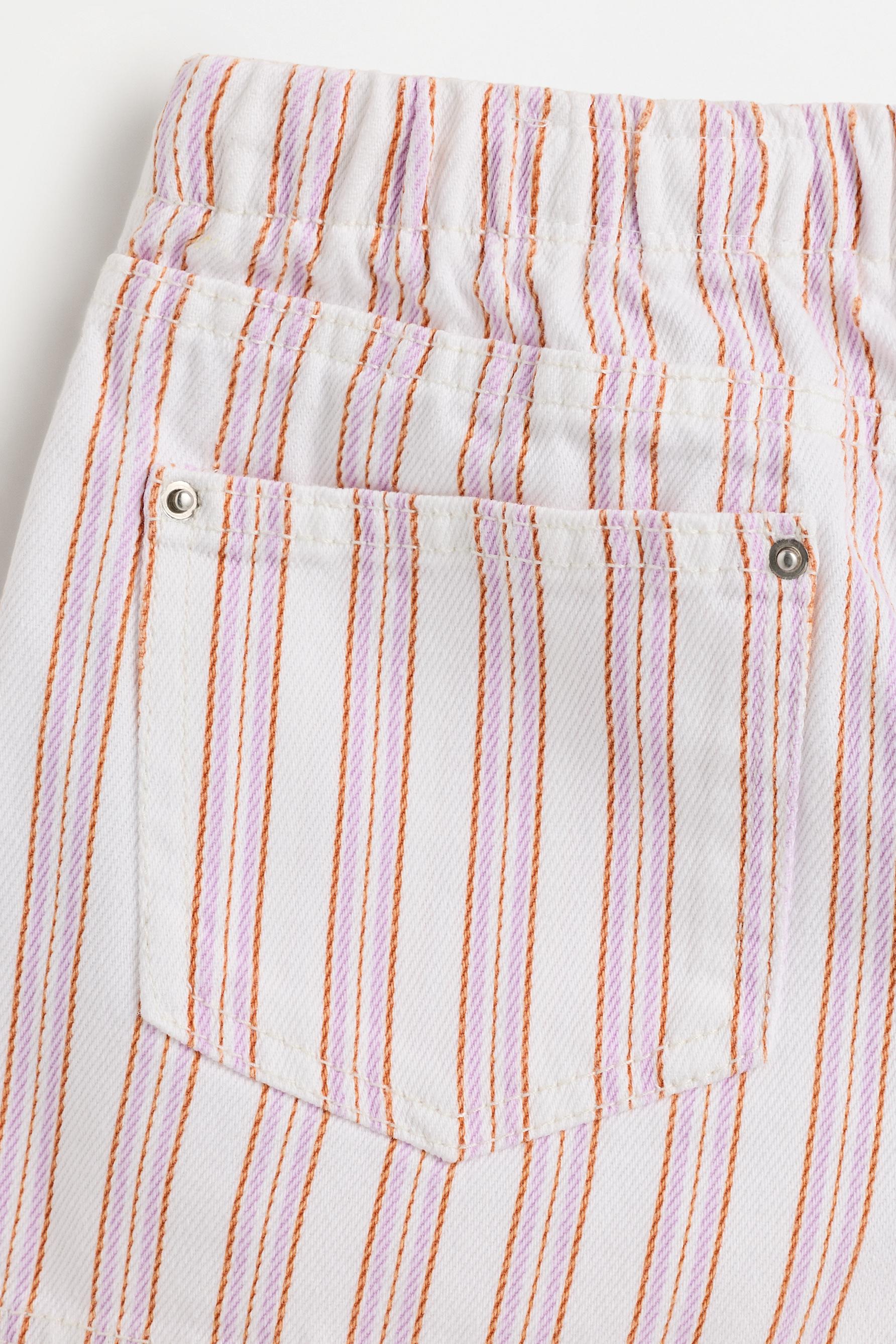 Elastic waist denim shorts — ECRU