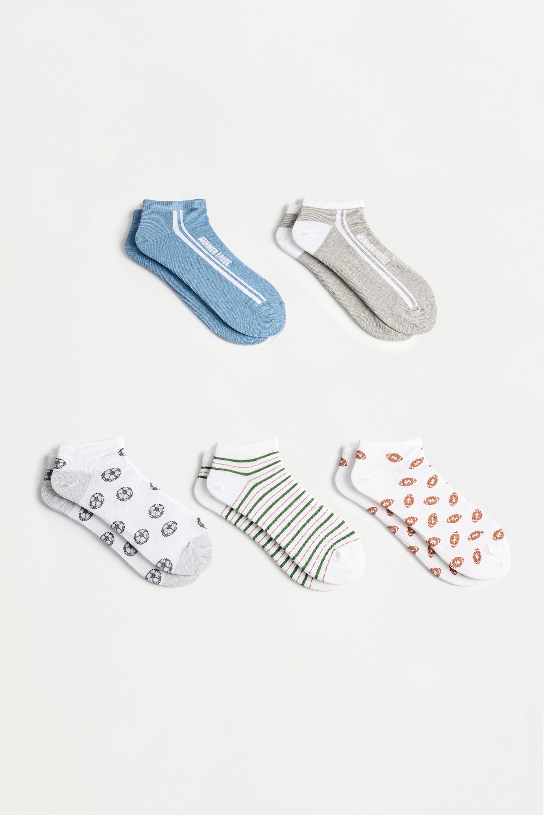 Printed Ankle Socks (5-Pack) — TERRACOTTA