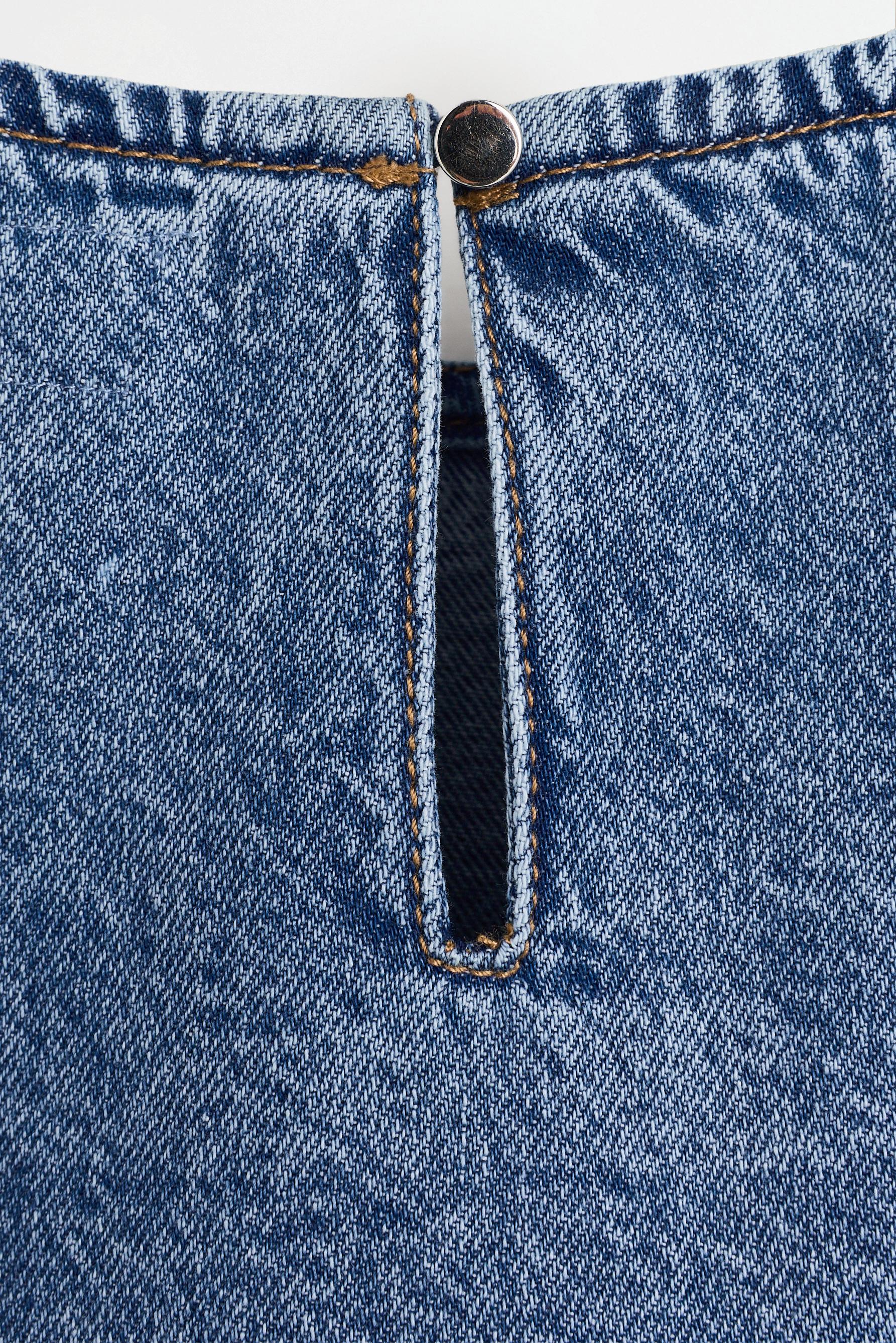 Denim top with ties — PALE BLUE