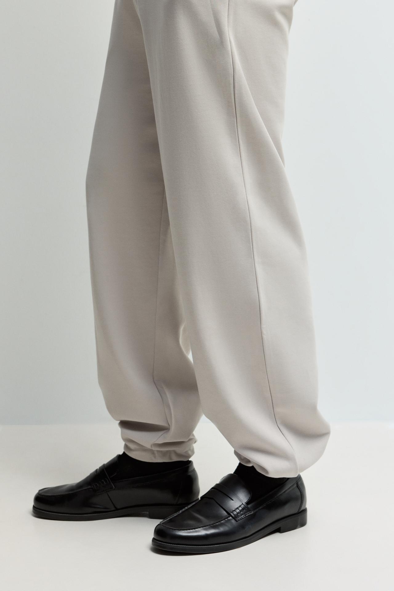 Interlock baggy trousers — PALE GREY