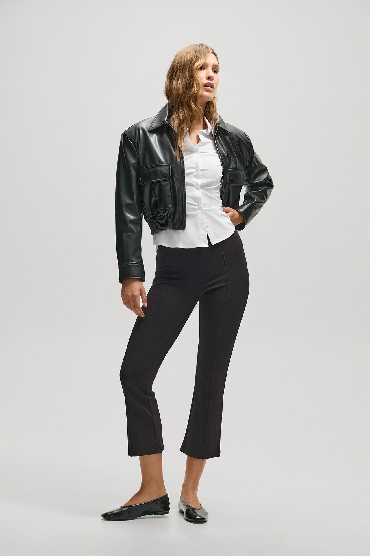 Shaping bell bottom trousers — BLACK