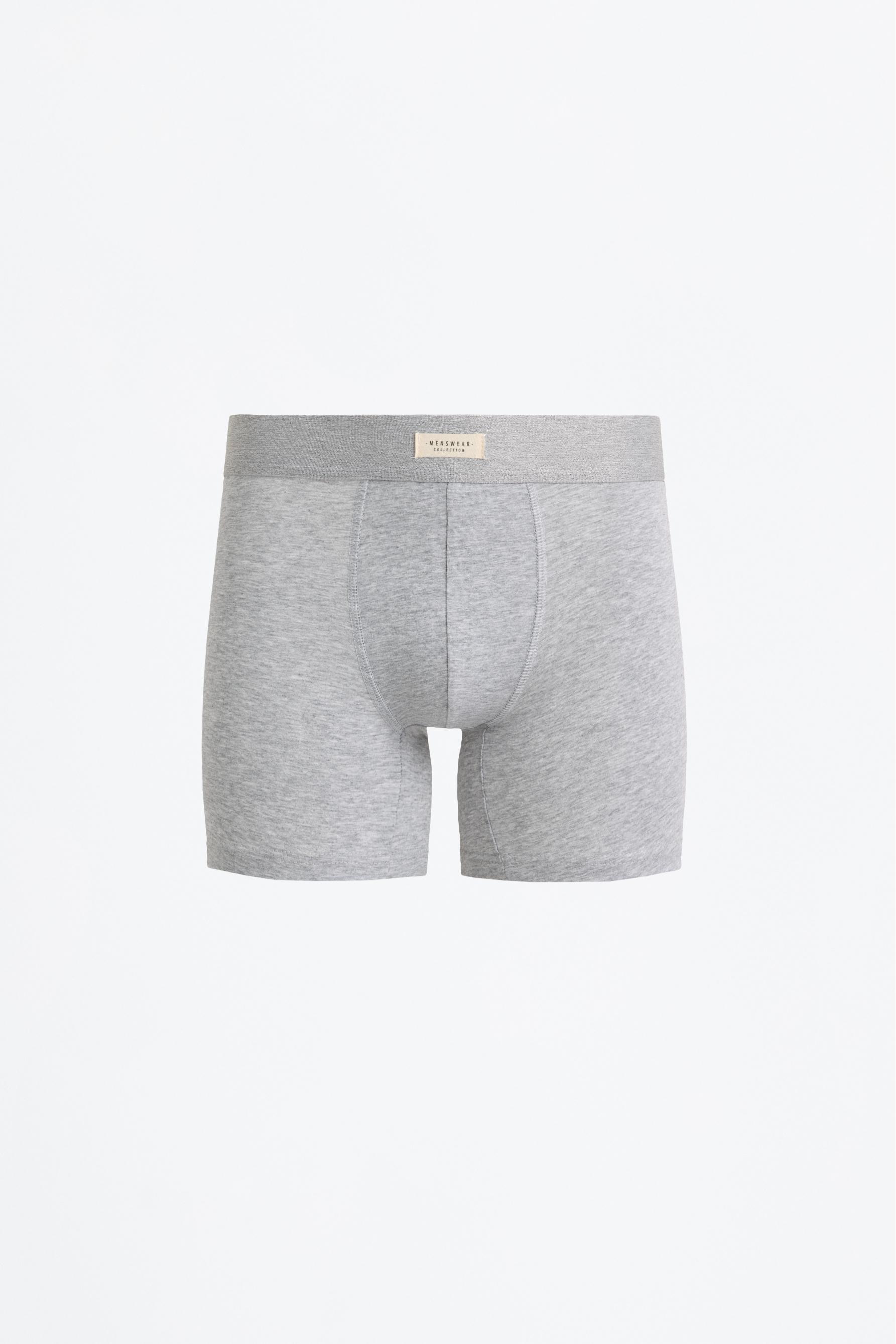 3-pack of long basic boxers — GREY MARL