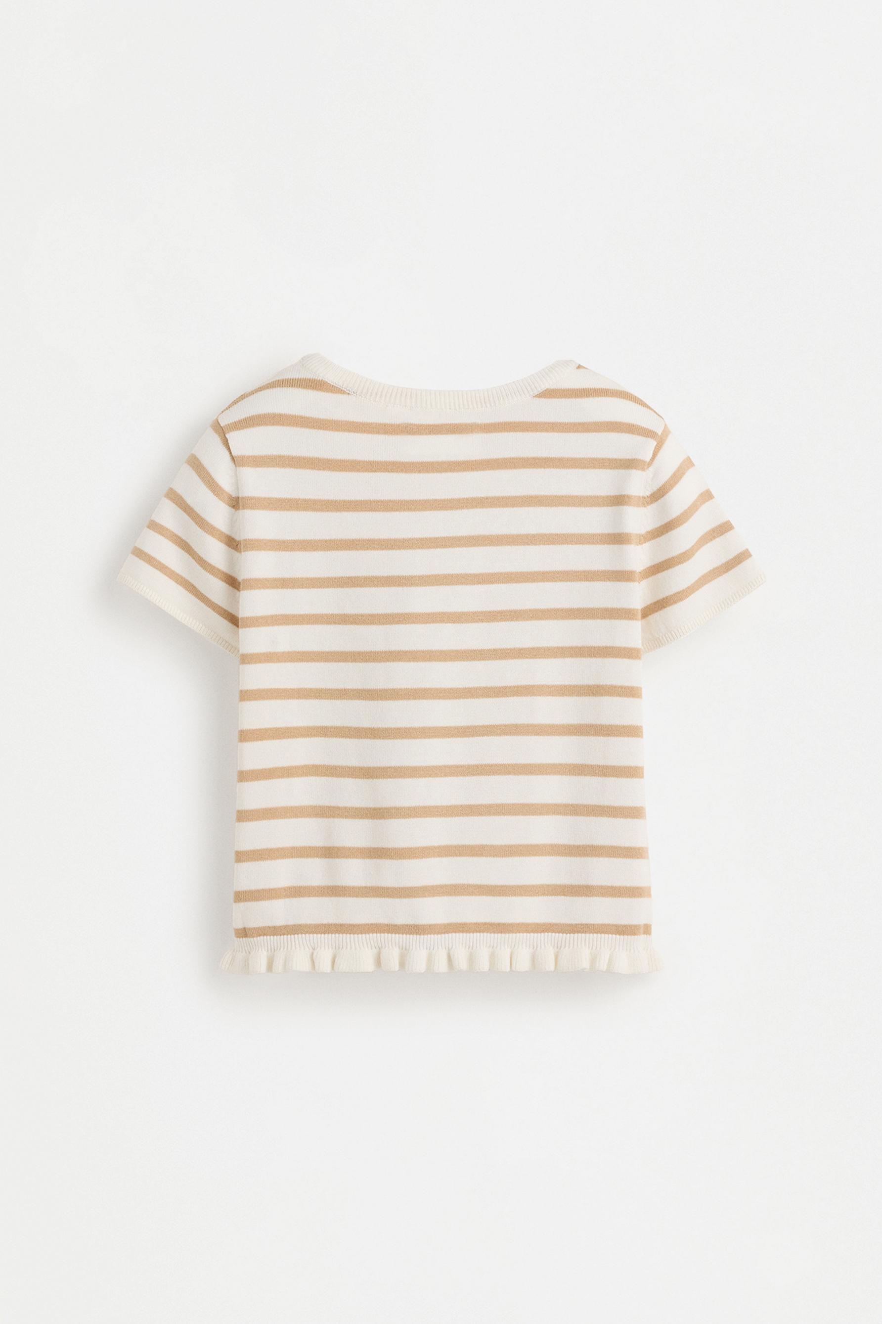 Ruffled hem top — LIGHT CAMEL