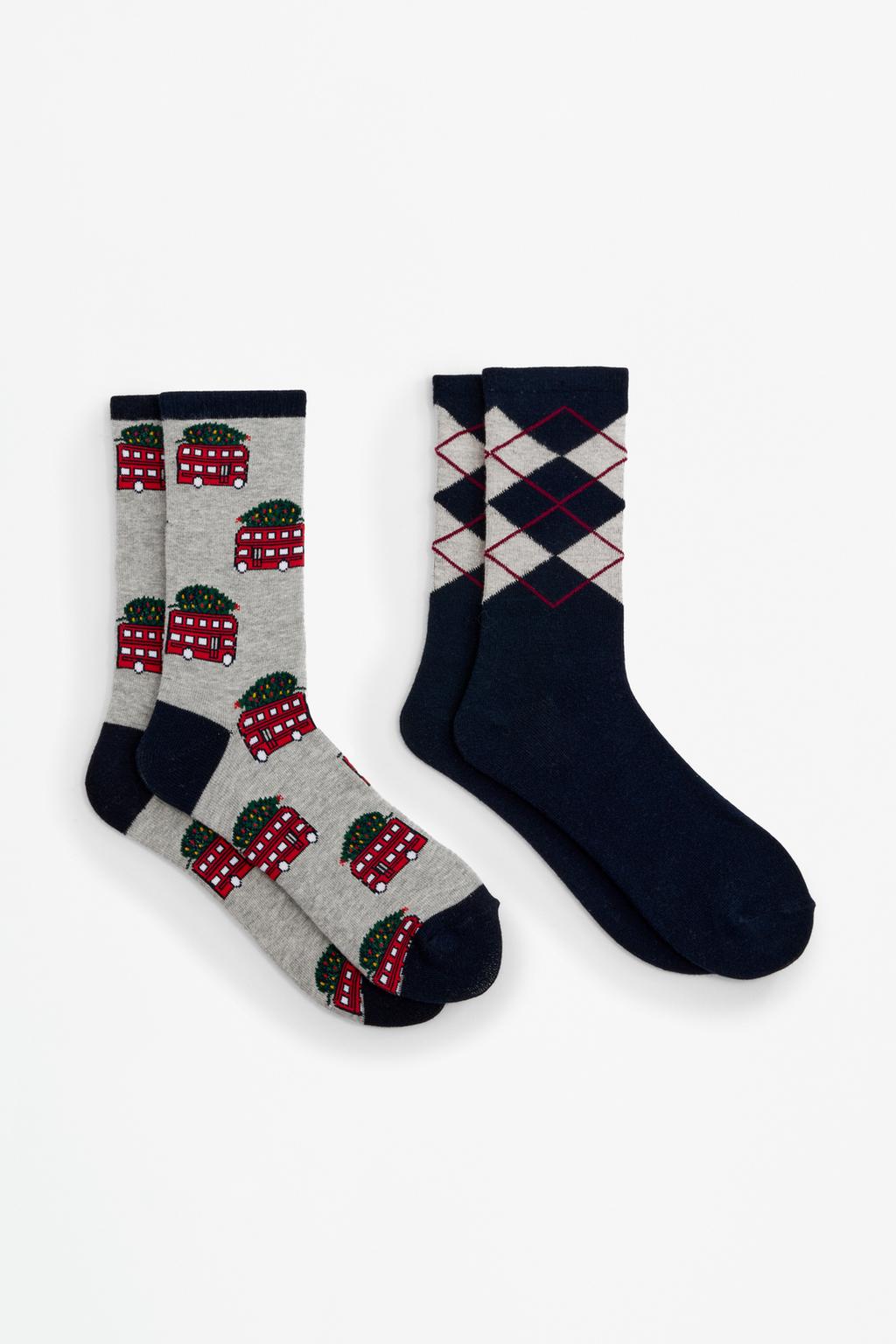 Woman | Pack of 2 contrast Christmas socks