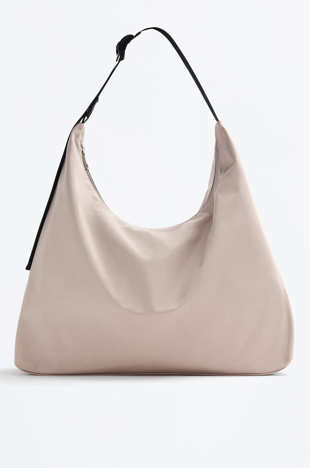 Nylon bucket bag with belt
