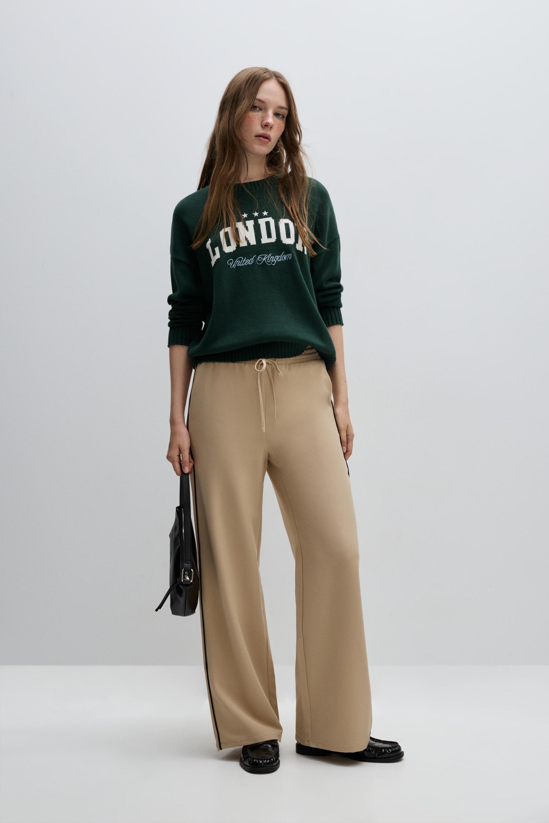 Pantalón straight franja lateral