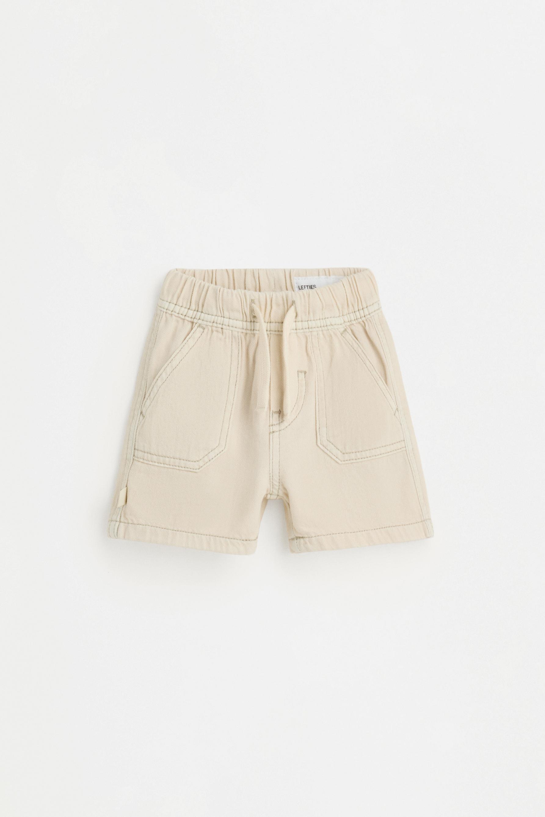 Denim jogger Bermuda shorts — ECRU