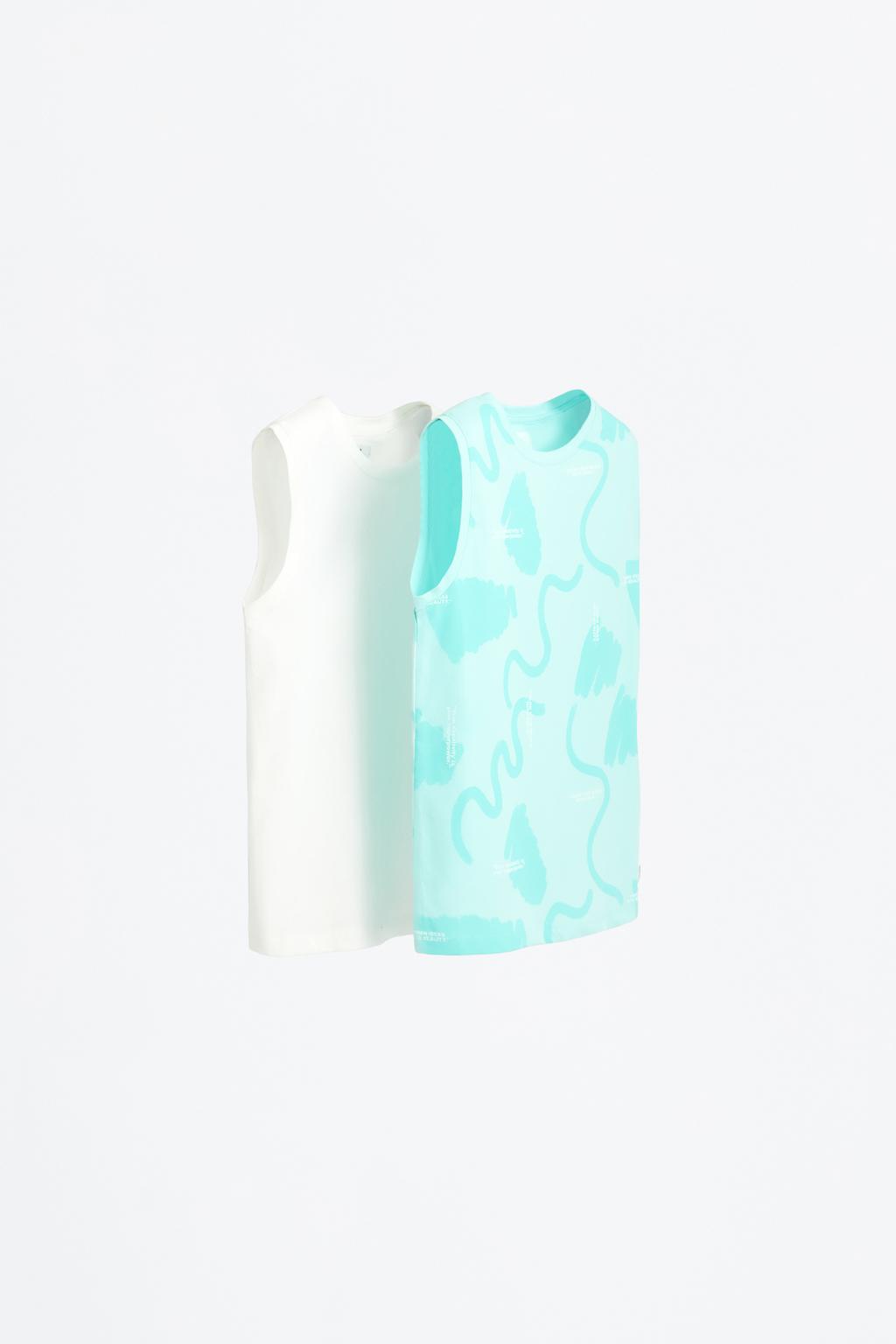 2-pack of contrast sleeveless T-shirts