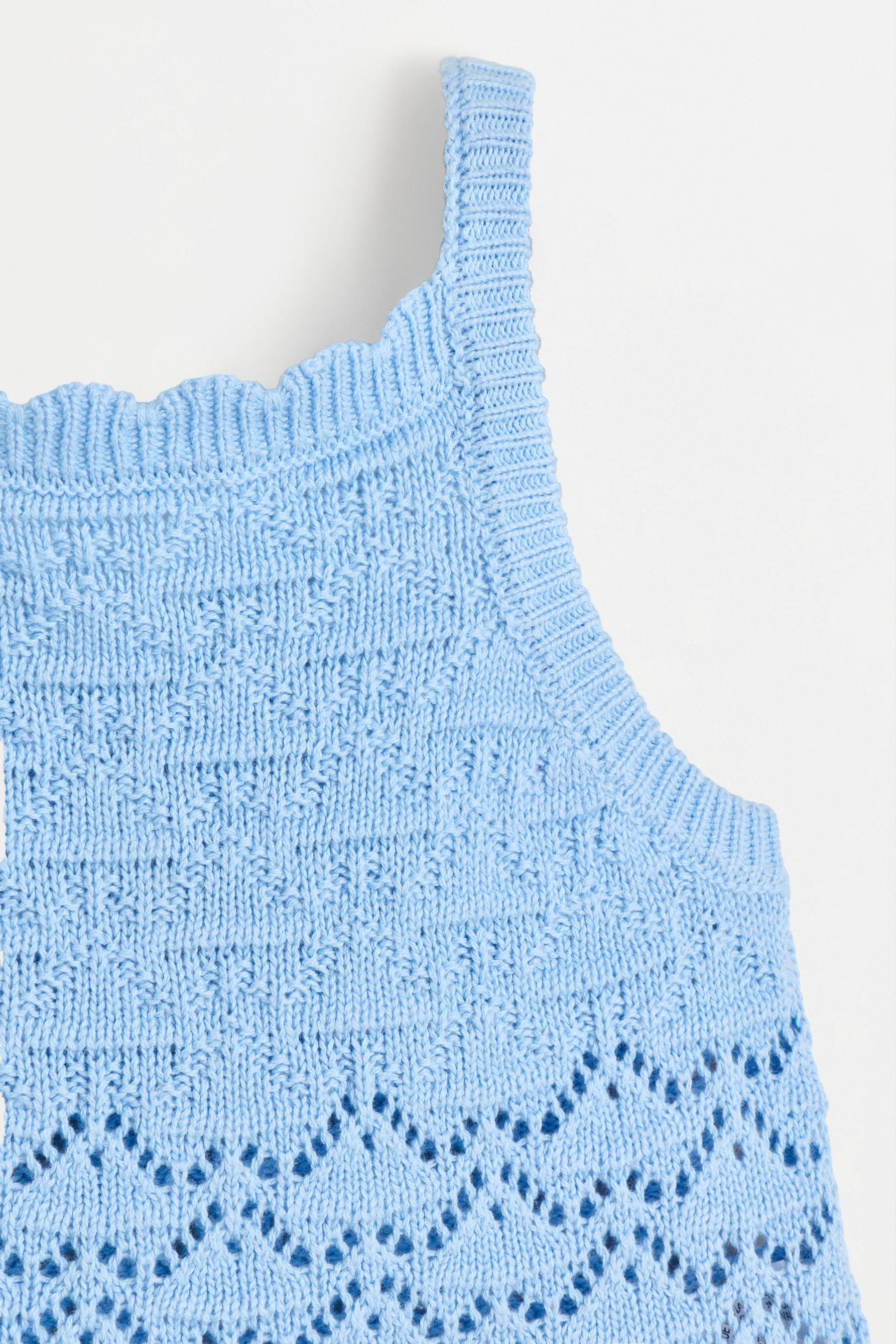Crochet knit top — SKY BLUE