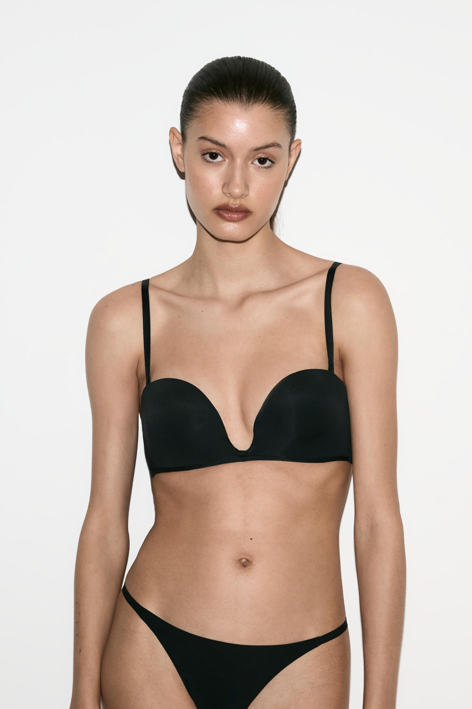 Plunge bandeau bra — BLACK