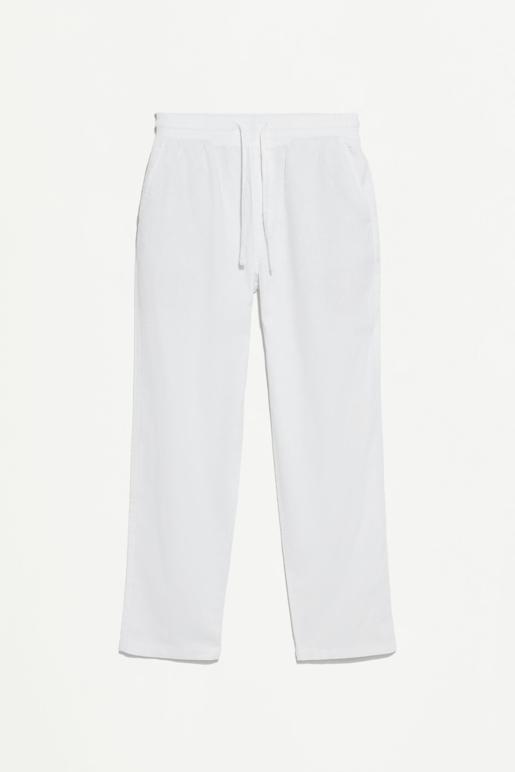 Linen-cotton jogger trousers — WHITE