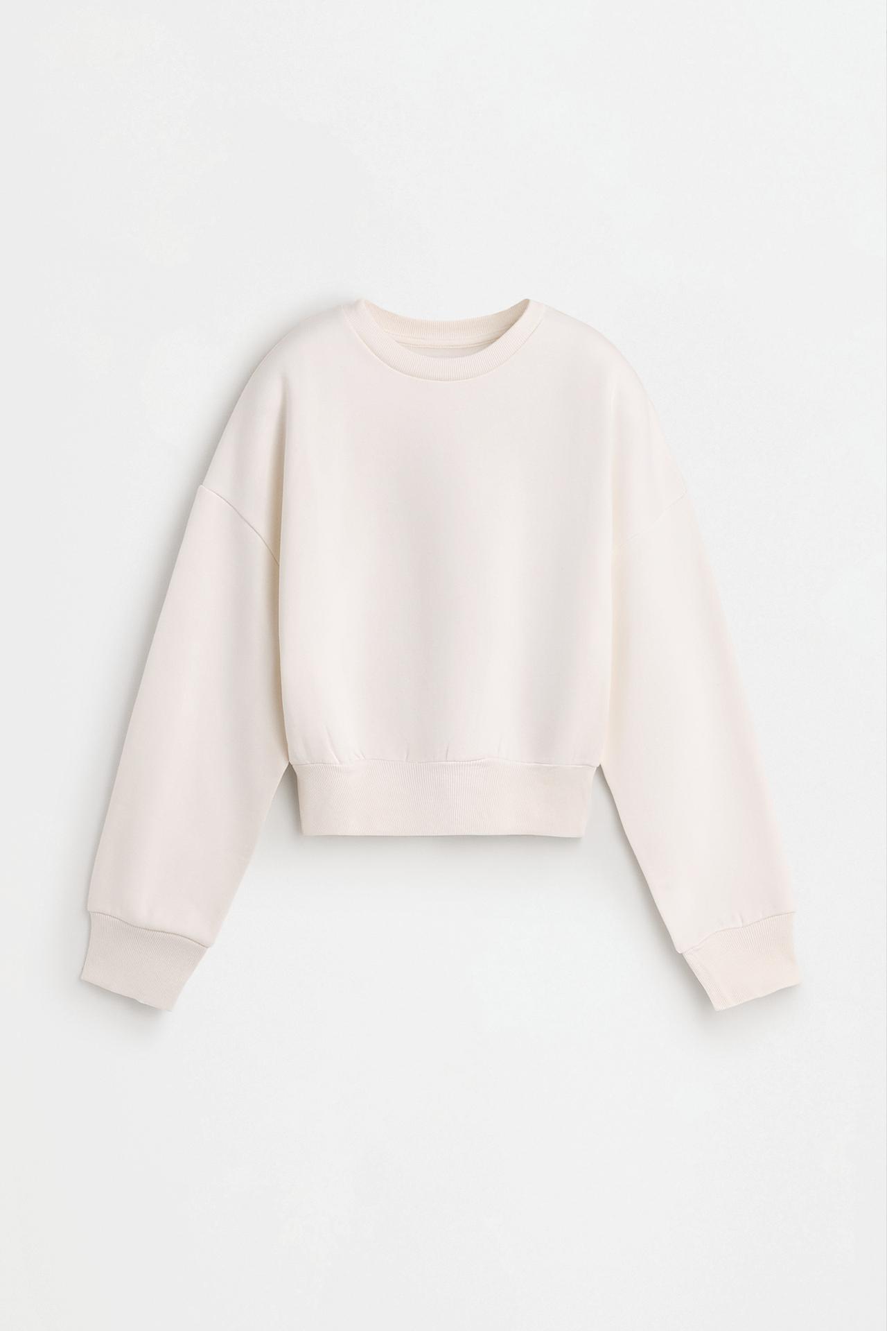 Gathered sweatshirt — ECRU