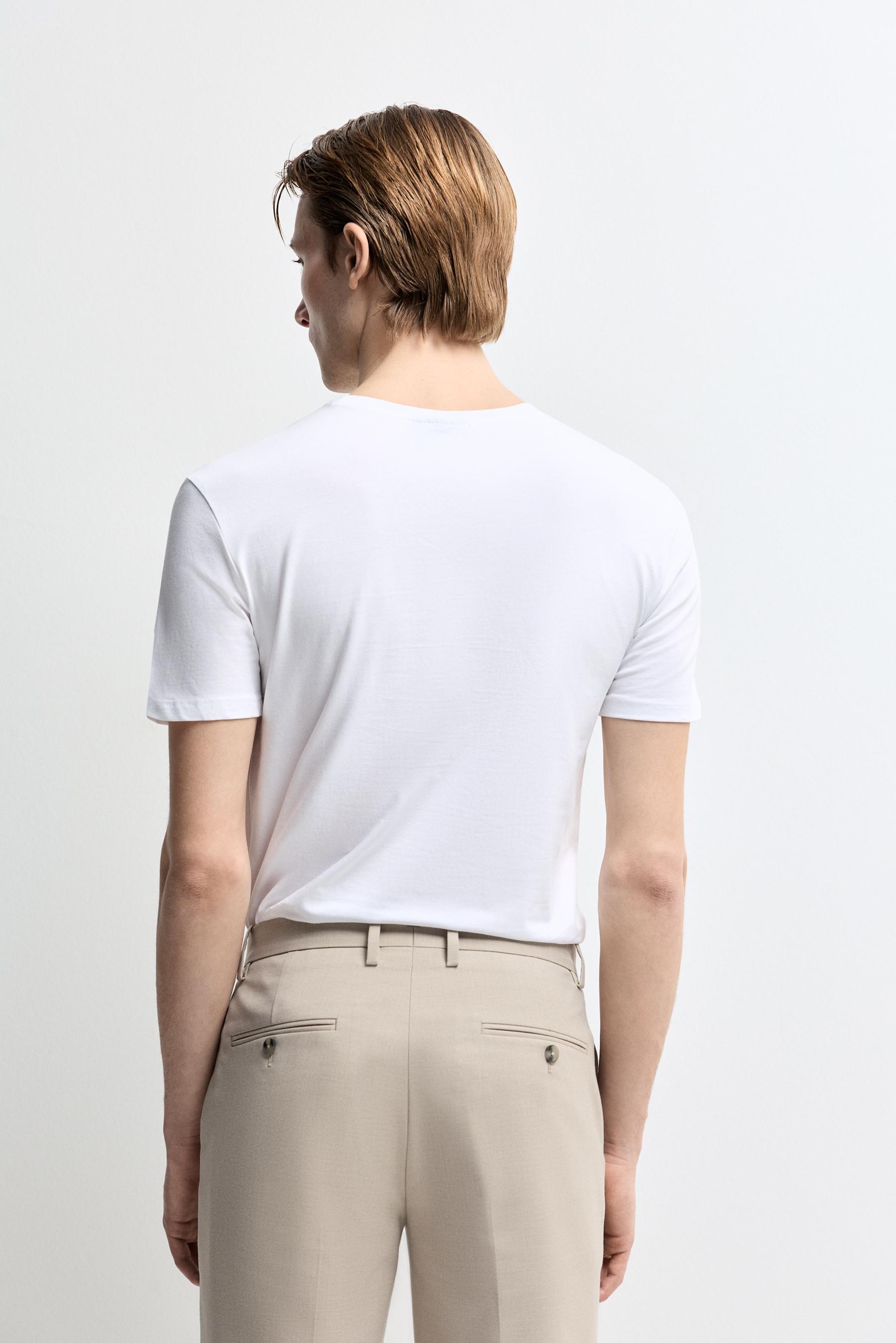 Soft slim fit T-shirt — WHITE
