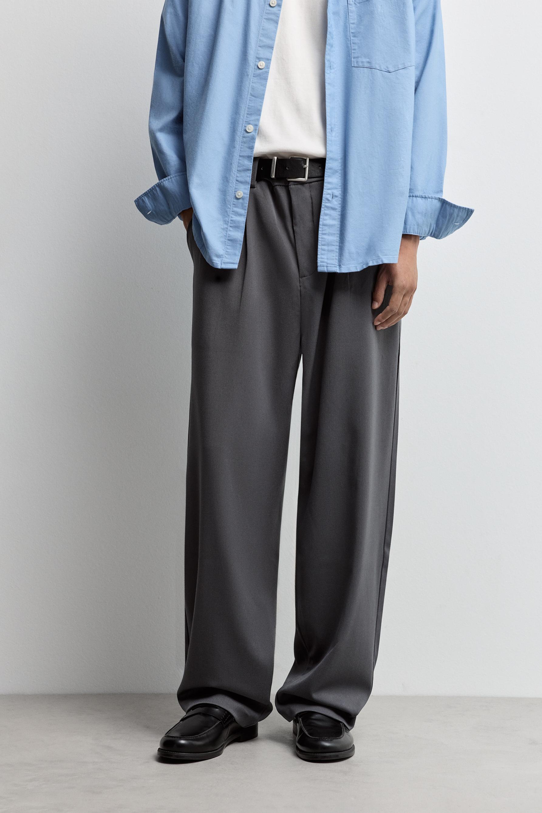 Wide-leg tailored trousers — ANTHRACITE GREY