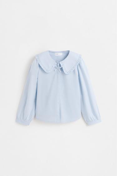 Peter Pan collar blouse — PALE BLUE 1