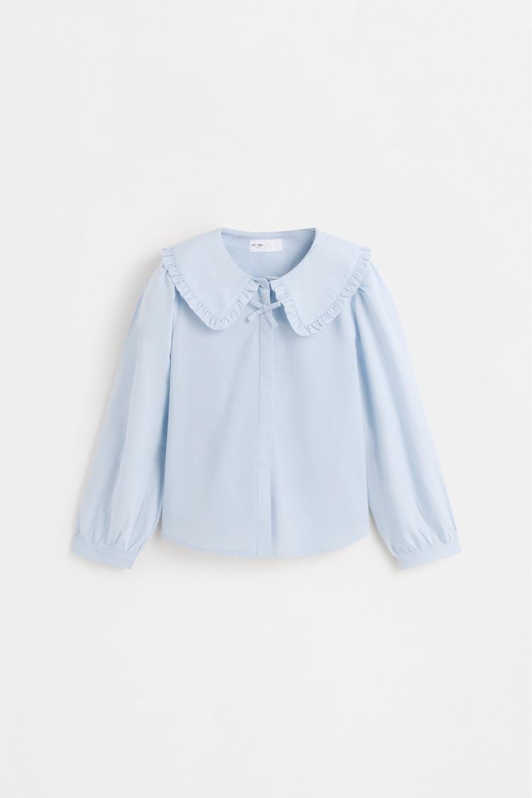 Peter Pan collar blouse — PALE BLUE