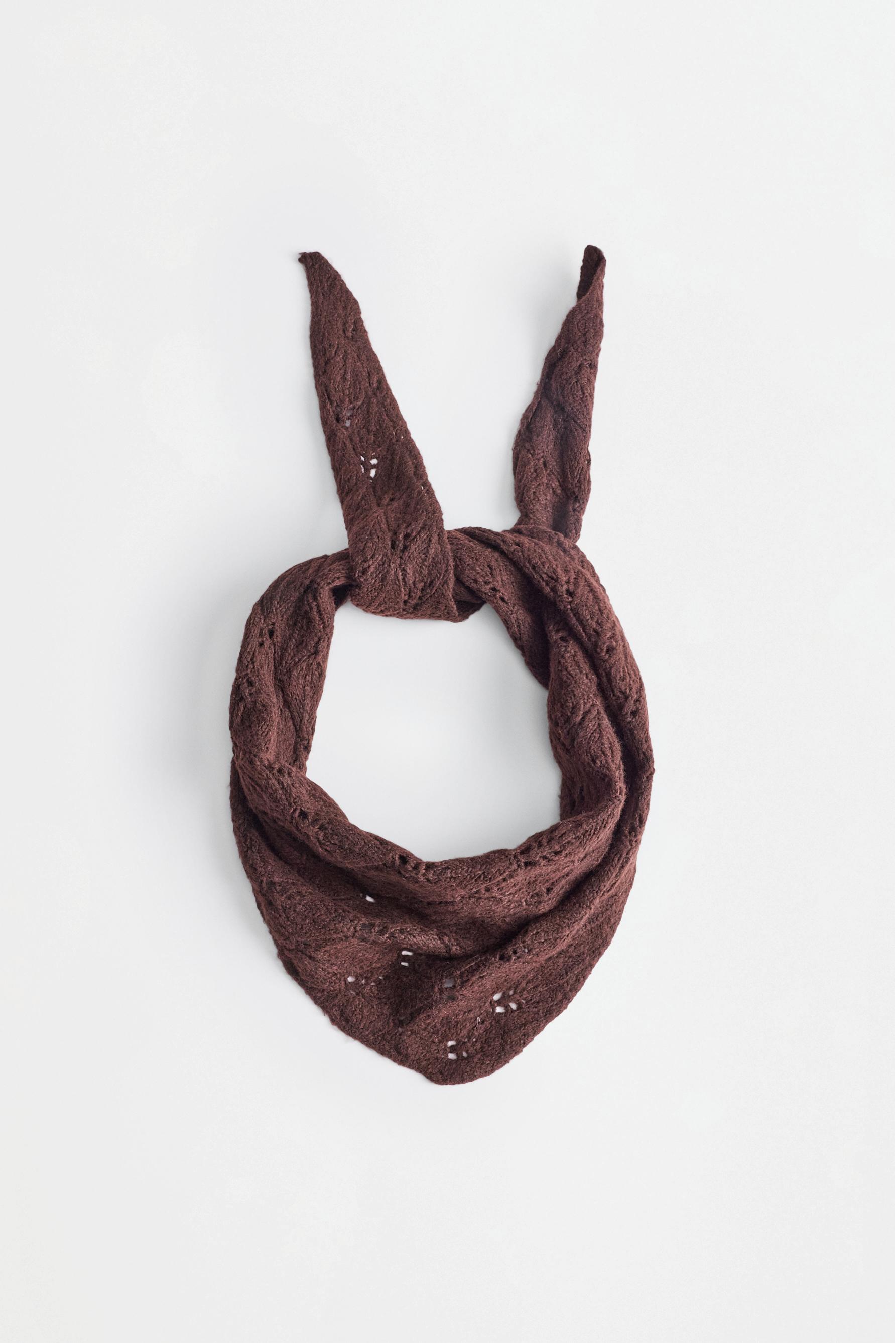 Openwork scarf — DARK BROWN