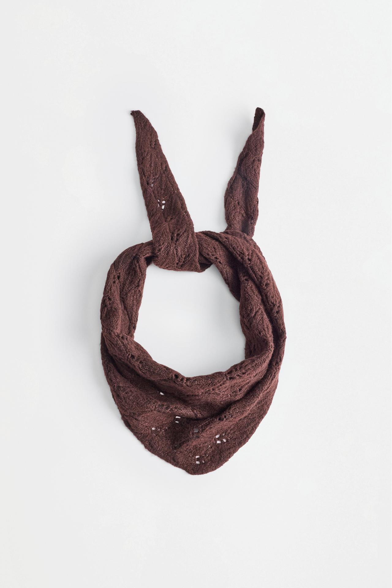 Openwork scarf — DARK BROWN