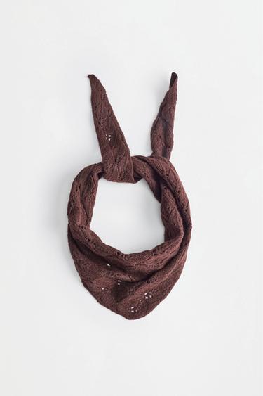 Openwork scarf — DARK BROWN 3