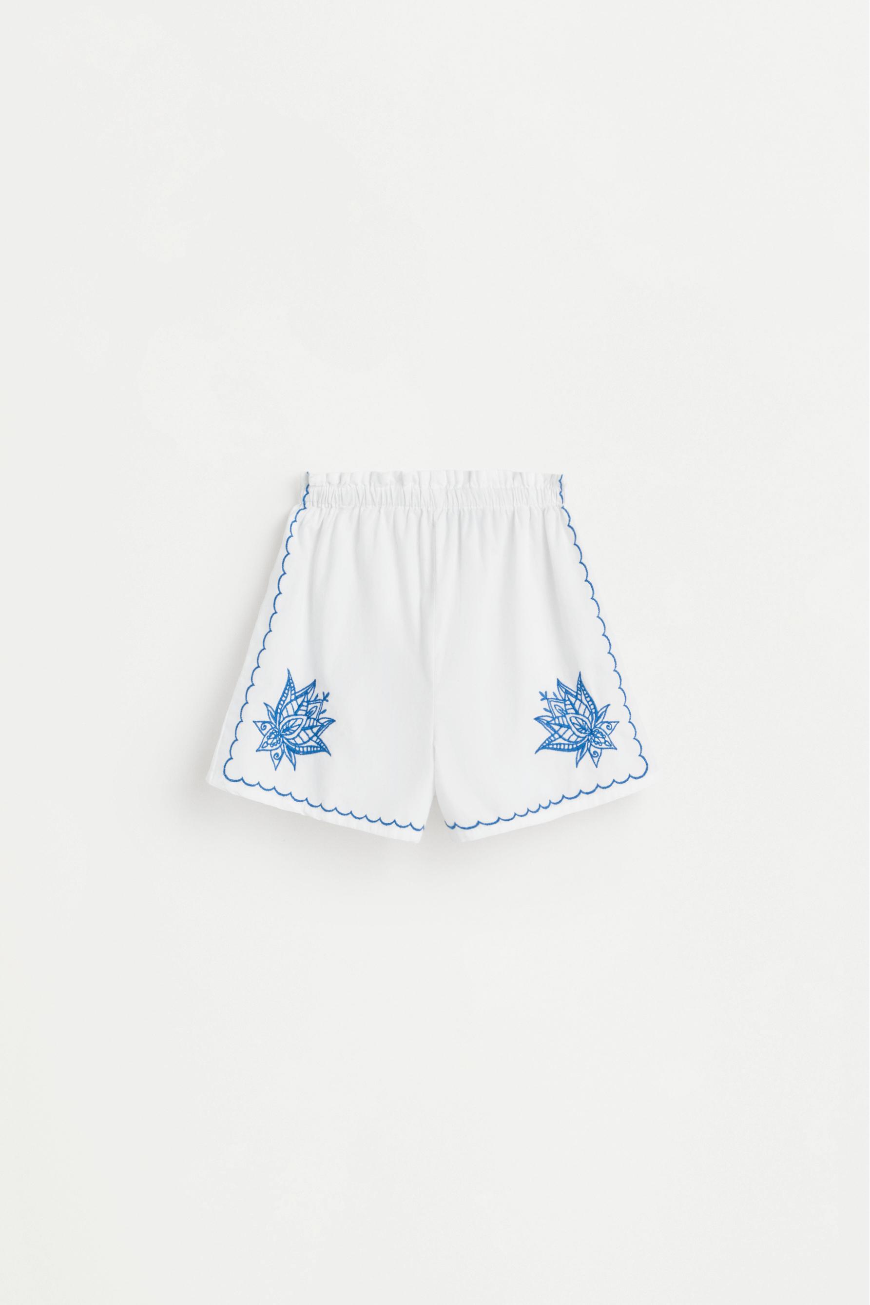 Embroidered shorts — WHITE