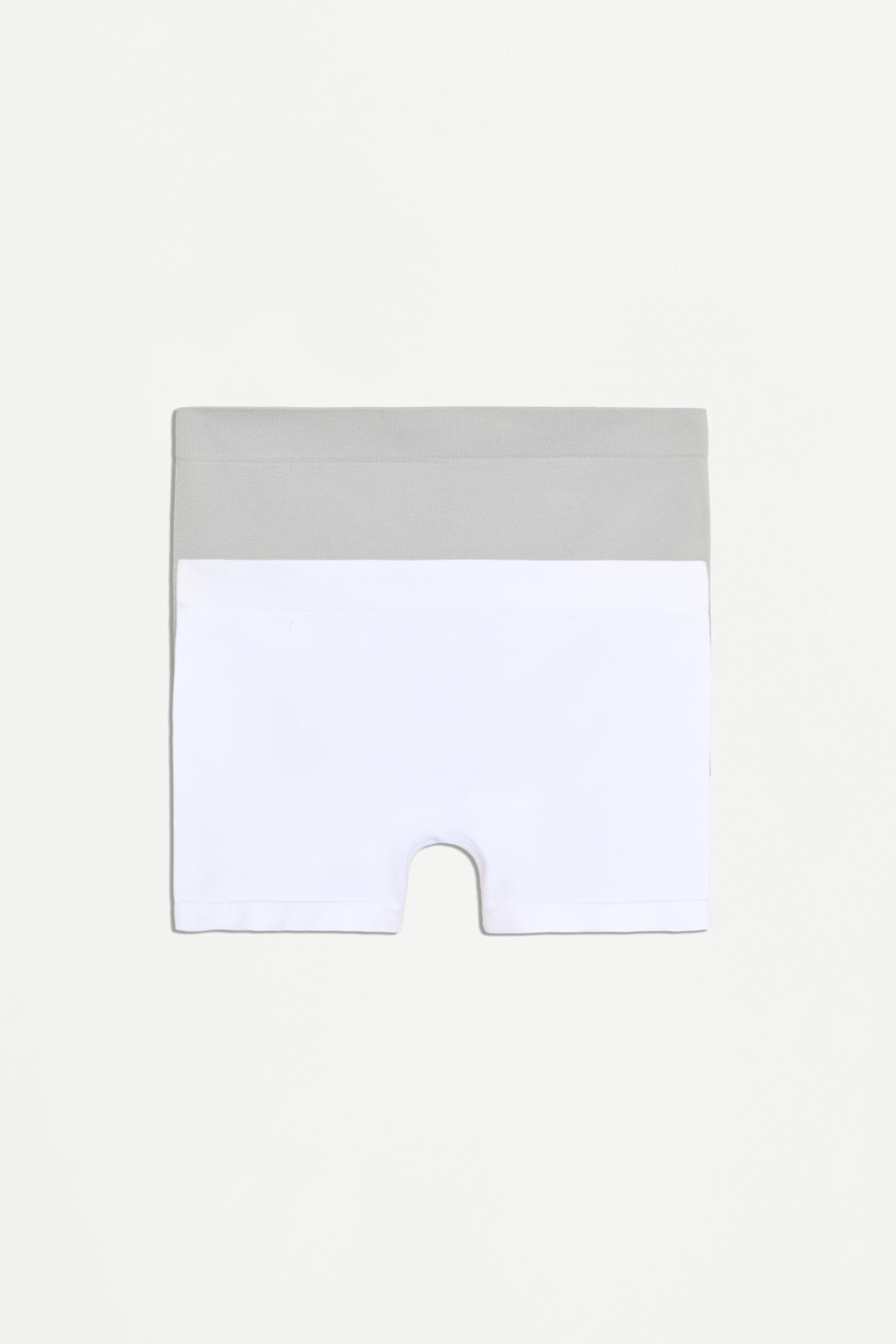 2-pack of seamless boxer briefs — WHITE/GREY