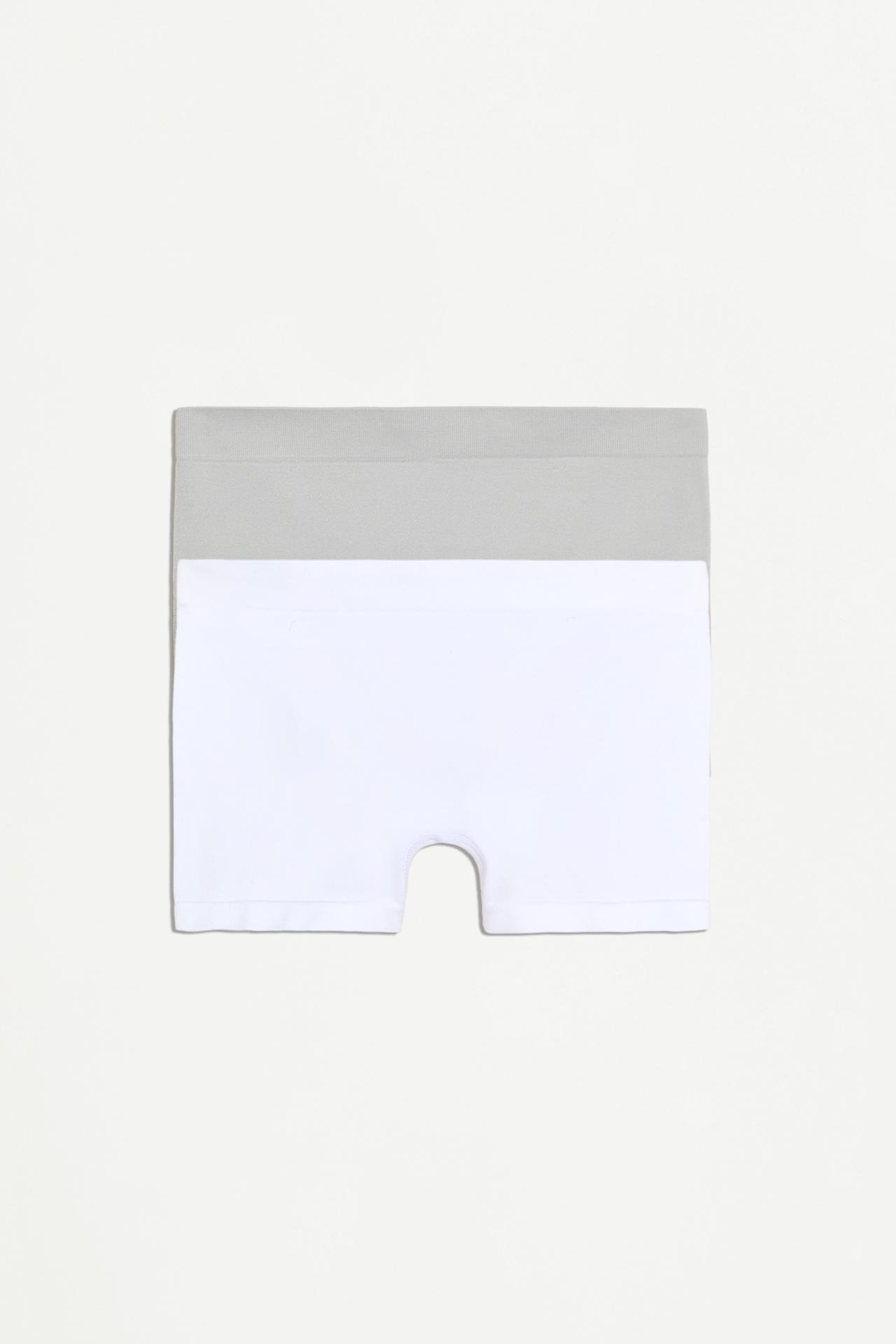 2-pack of seamless boxer briefs — WHITE/GREY