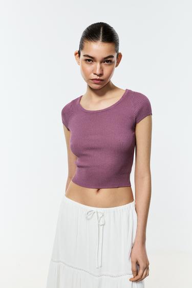 Rib knit top — MAUVE 1