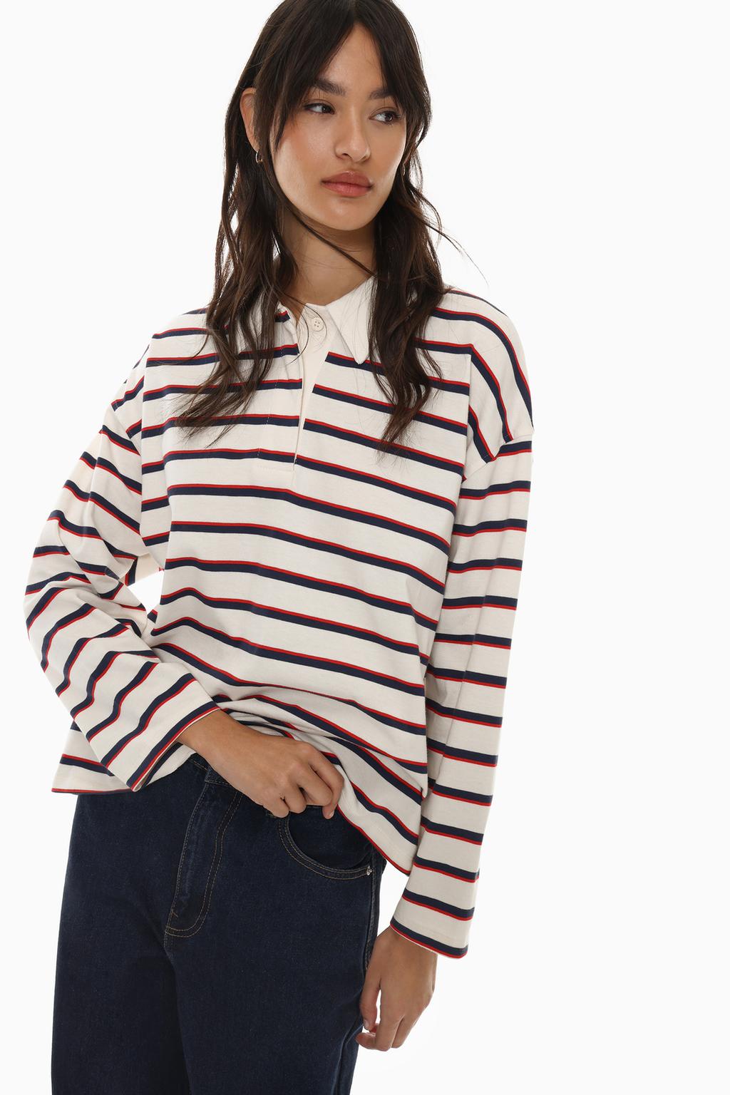 Striped polo shirt