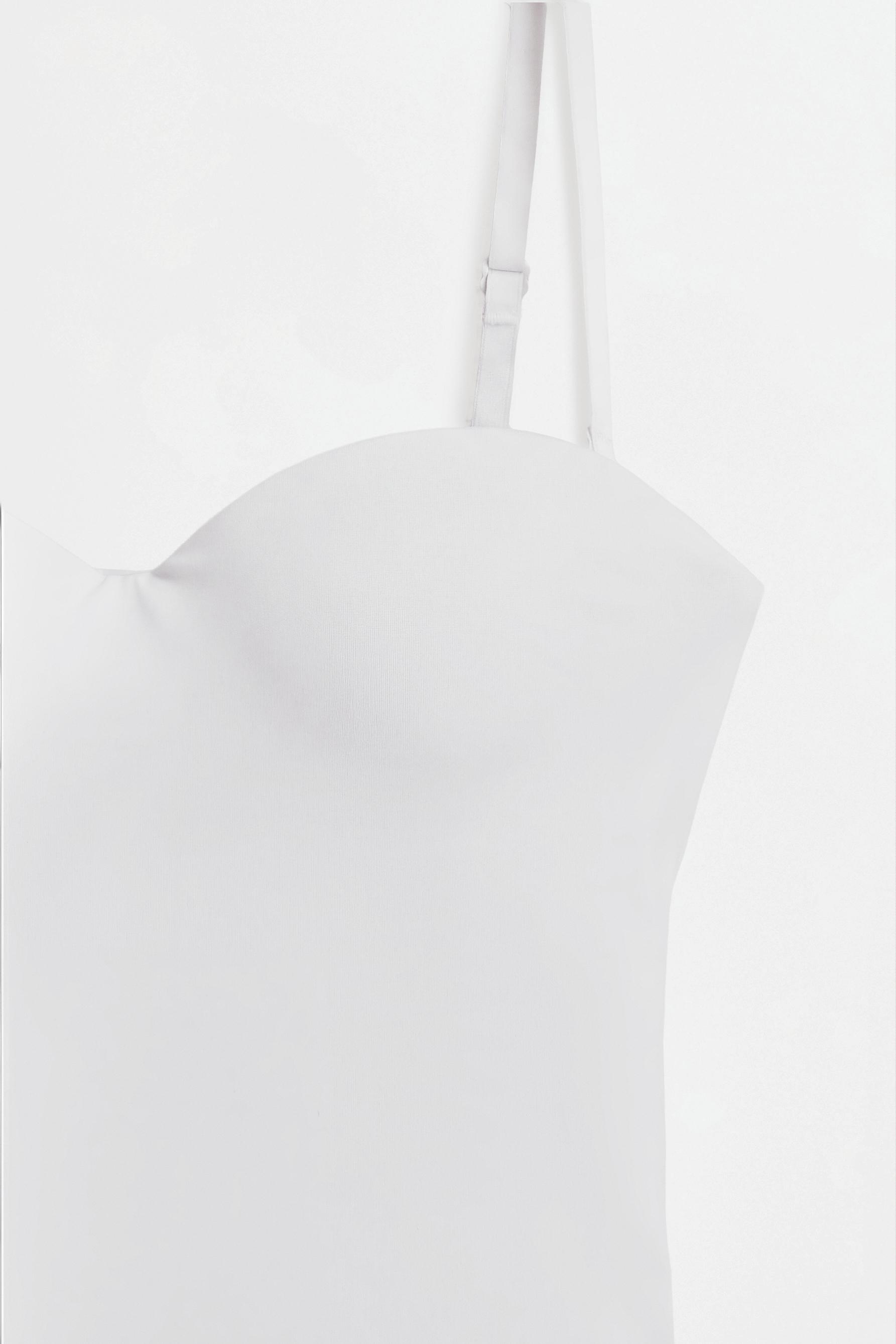 Pre-shaped bodysuit with removable straps — WHITE
