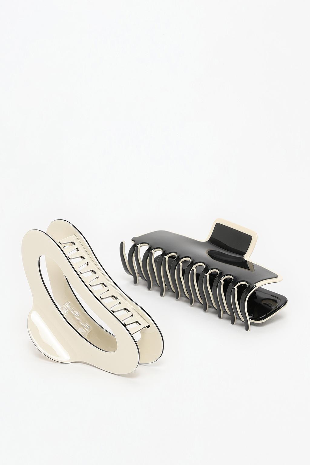 Pack of 2 contrast hair clips