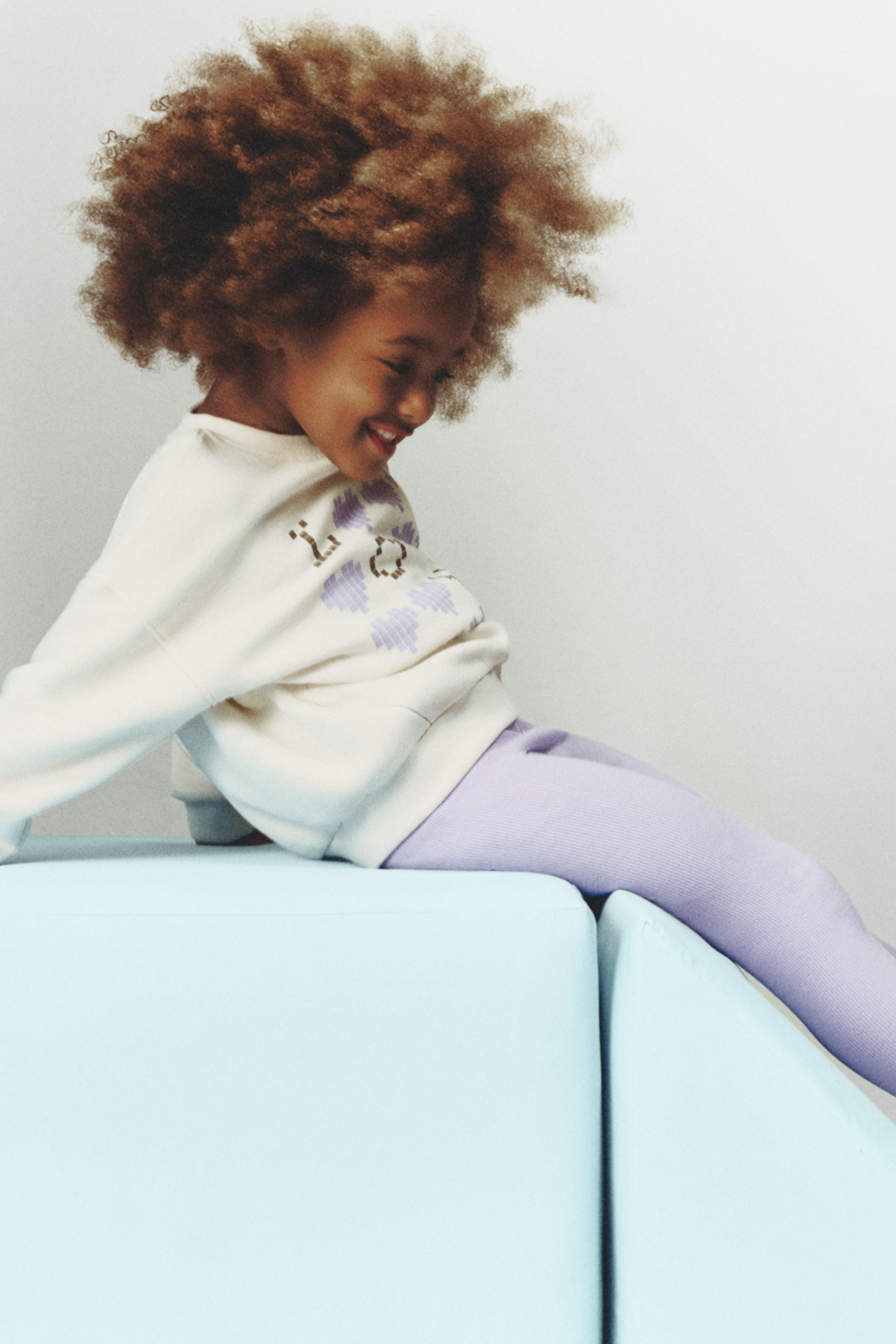 Sweatshirt and ribbed leggings set — ECRU