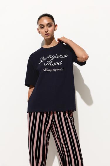 Long printed pyjamas — NAVY 2