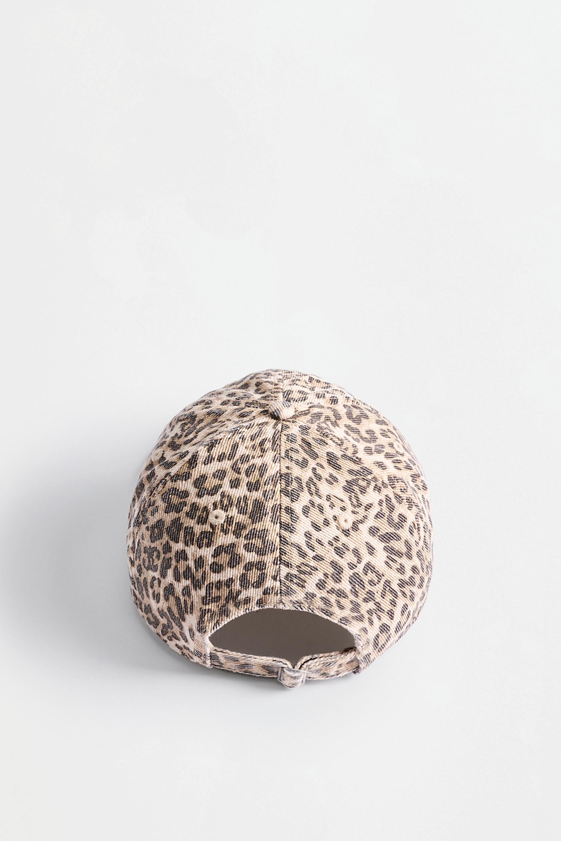 Embroidered leopard print cap — LEOPARD PRINT