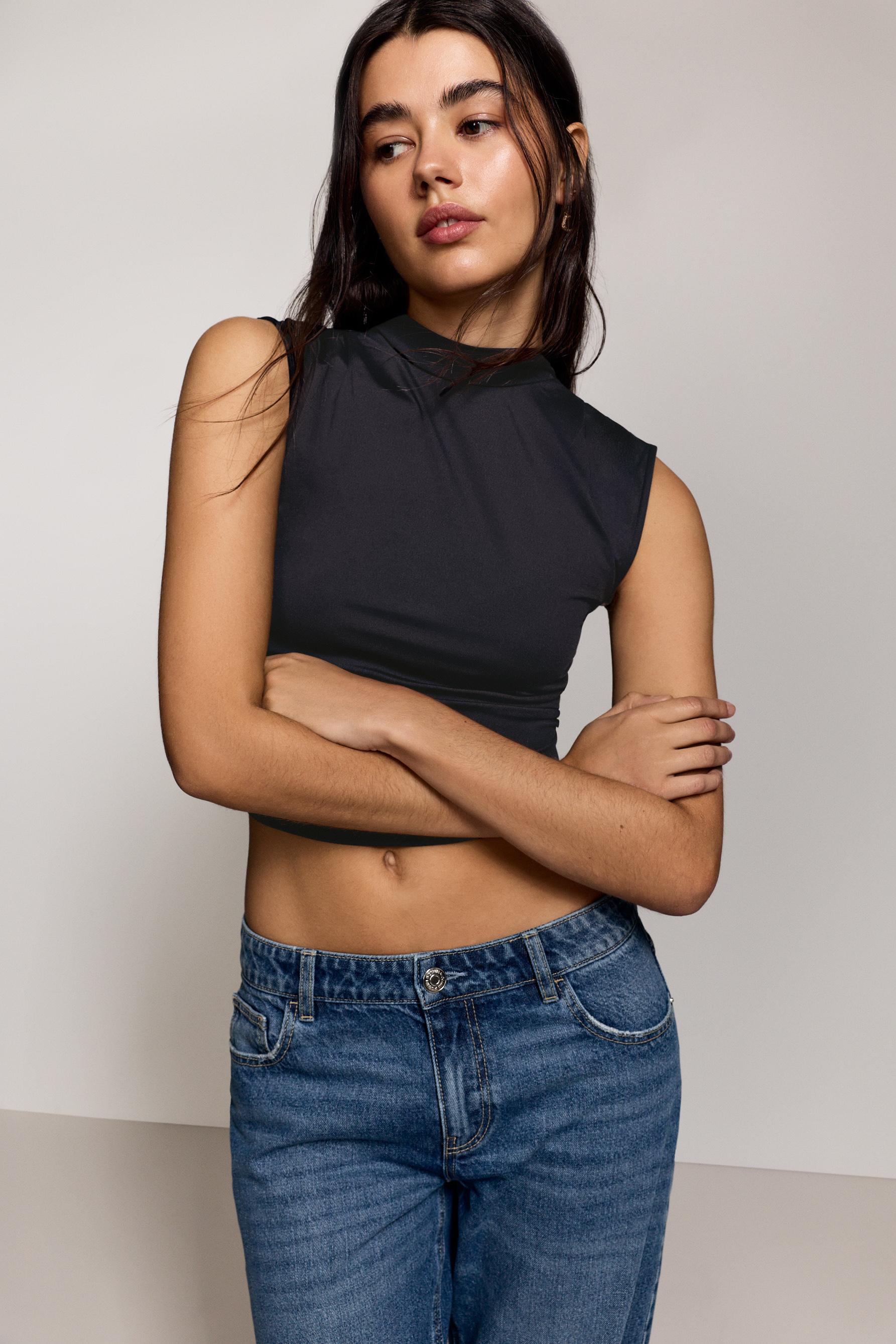 Top poliamida espalda abierta