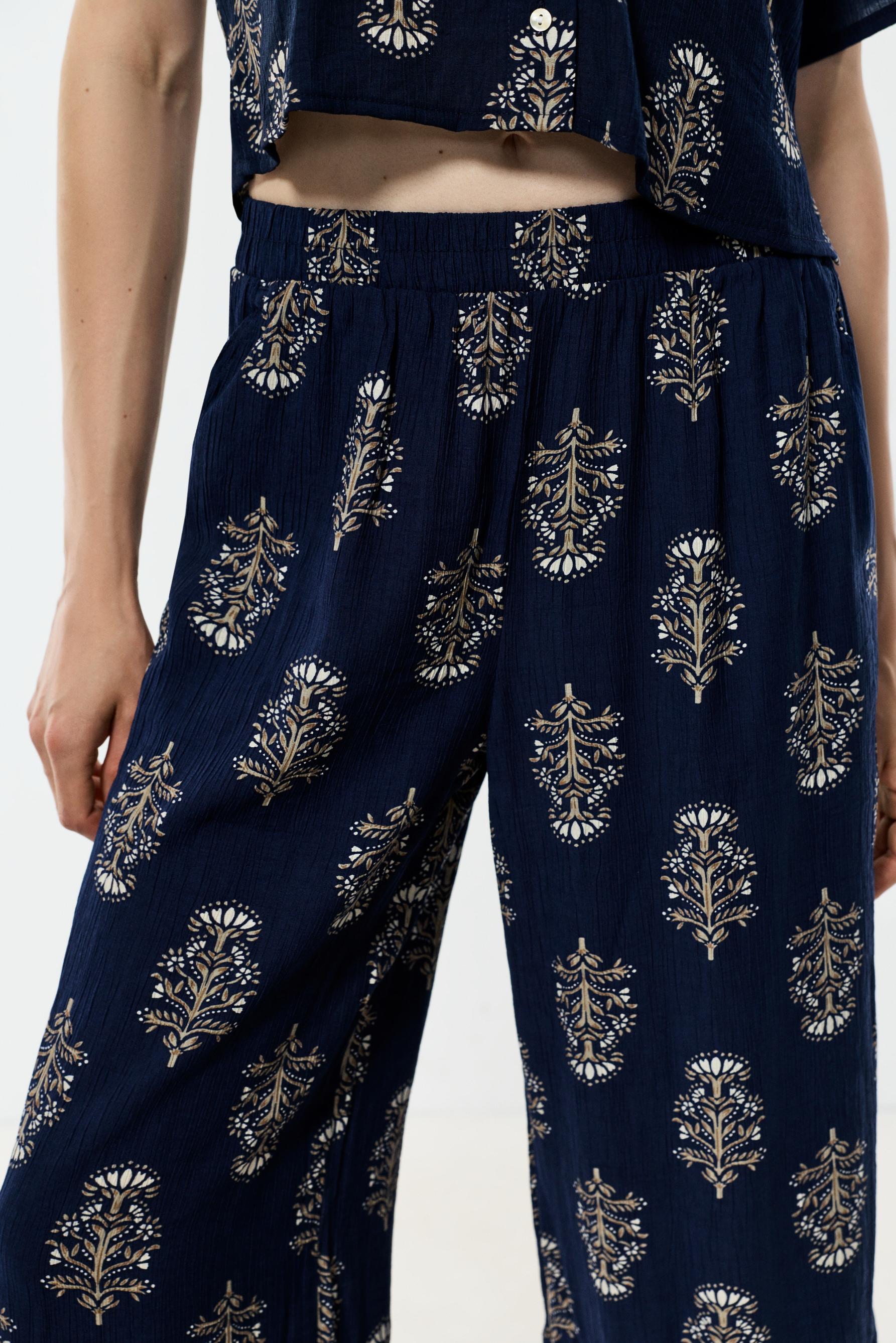 Textured culottes — DEEP BLUE