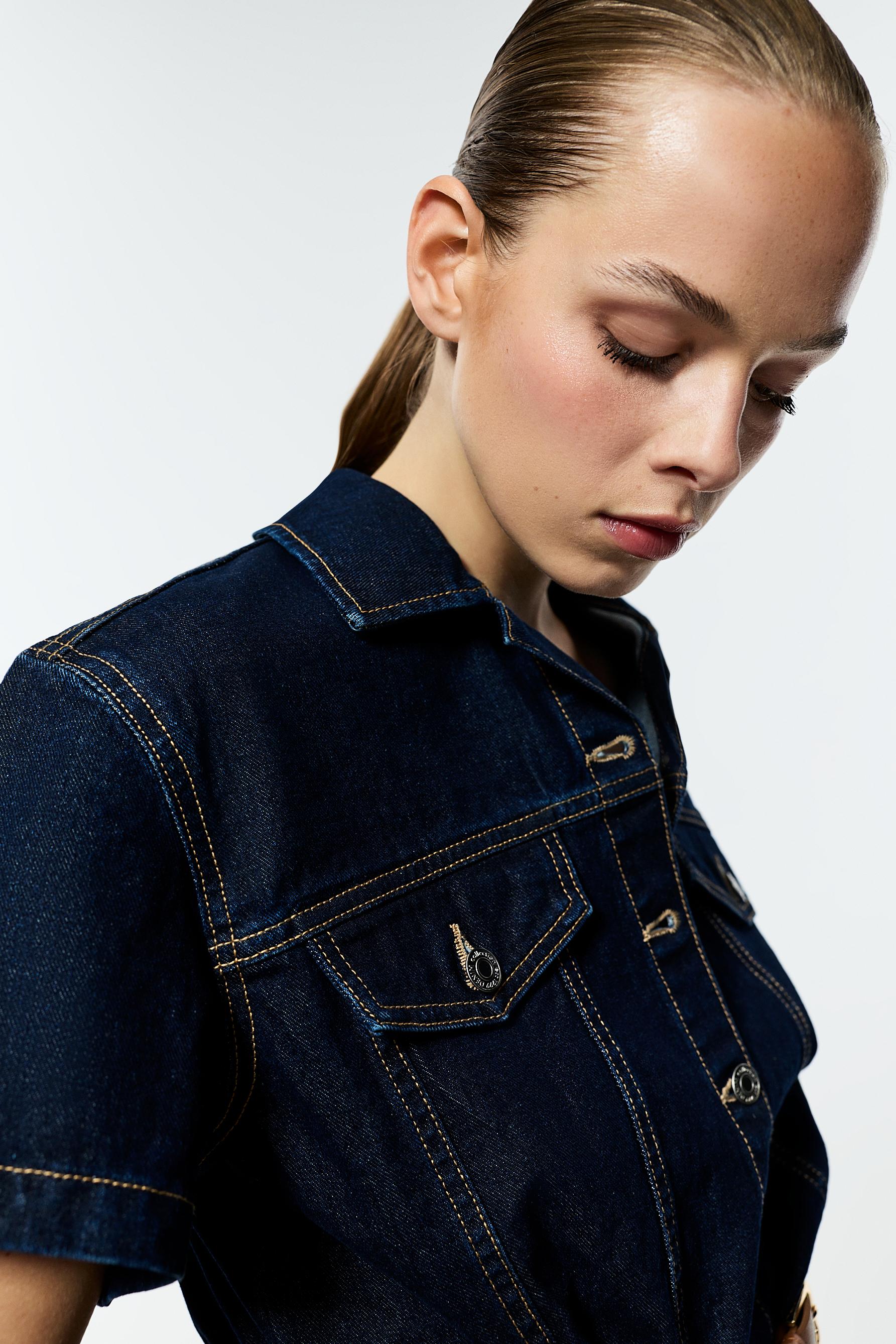 Short denim jumpsuit — BLUE