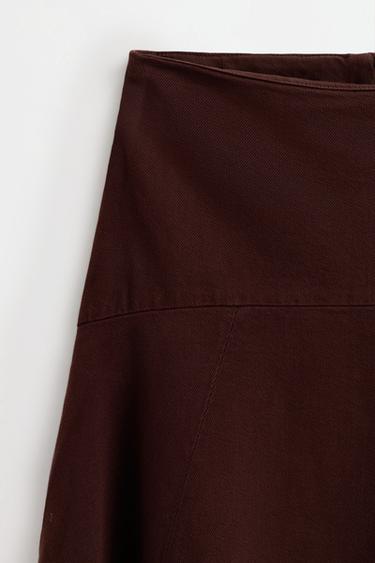 A-line midi denim skirt — BROWN MARL 7