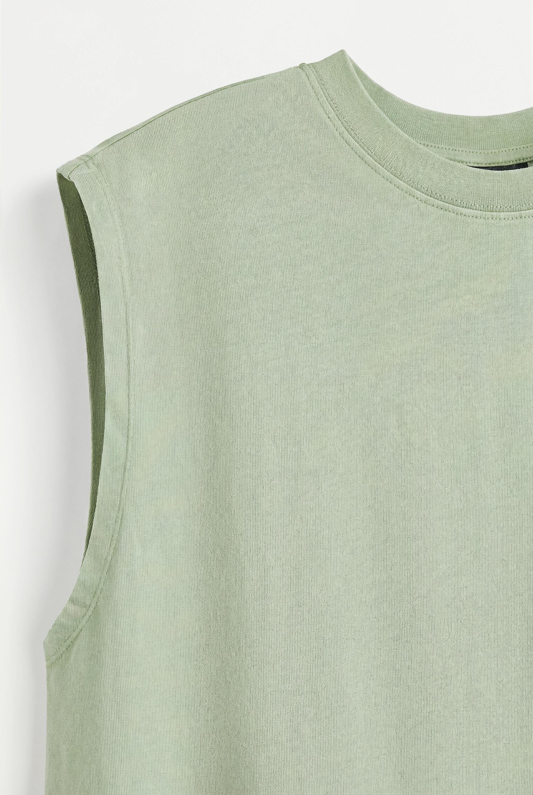 Faded-effect sleeveless T-shirt — STEEL