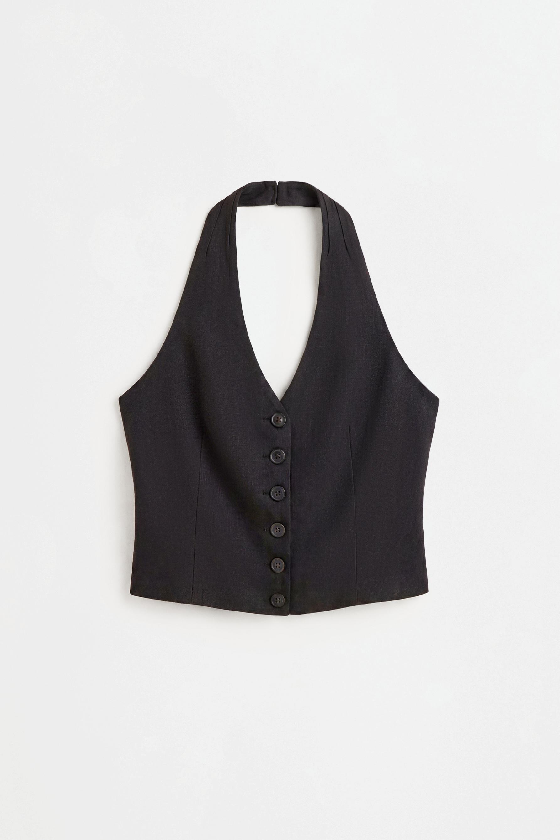 Rustic halter top — BLACK