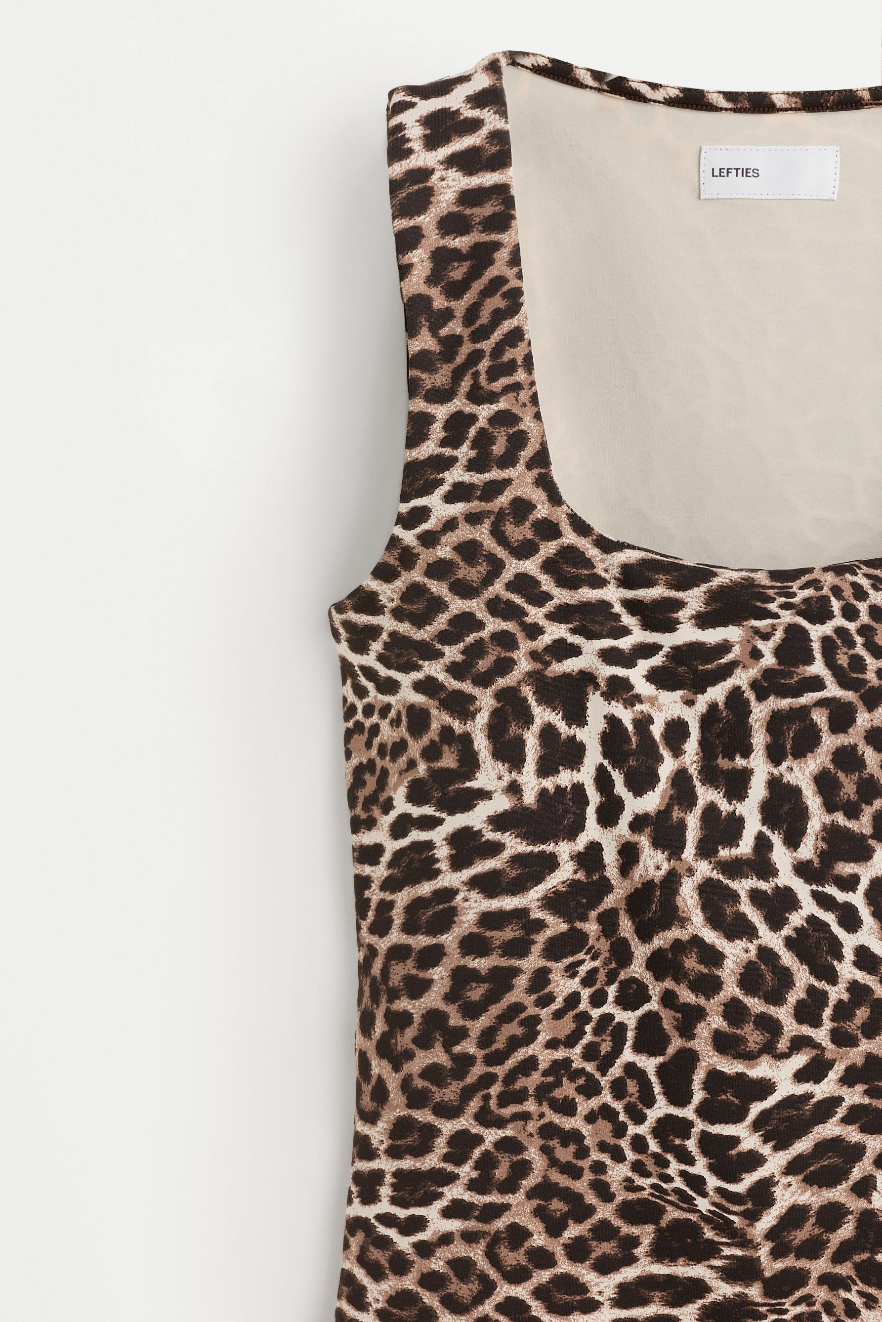 Polyamide T-shirt with wide straps — LEOPARD PRINT