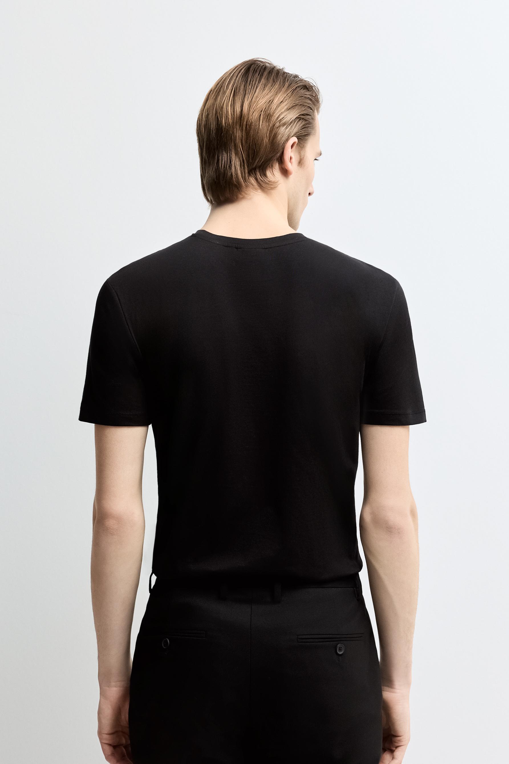 Soft slim fit T-shirt — BLACK