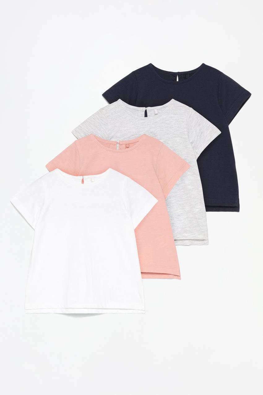 Pack of plain short sleeve T-shirts Baby Girl Kids