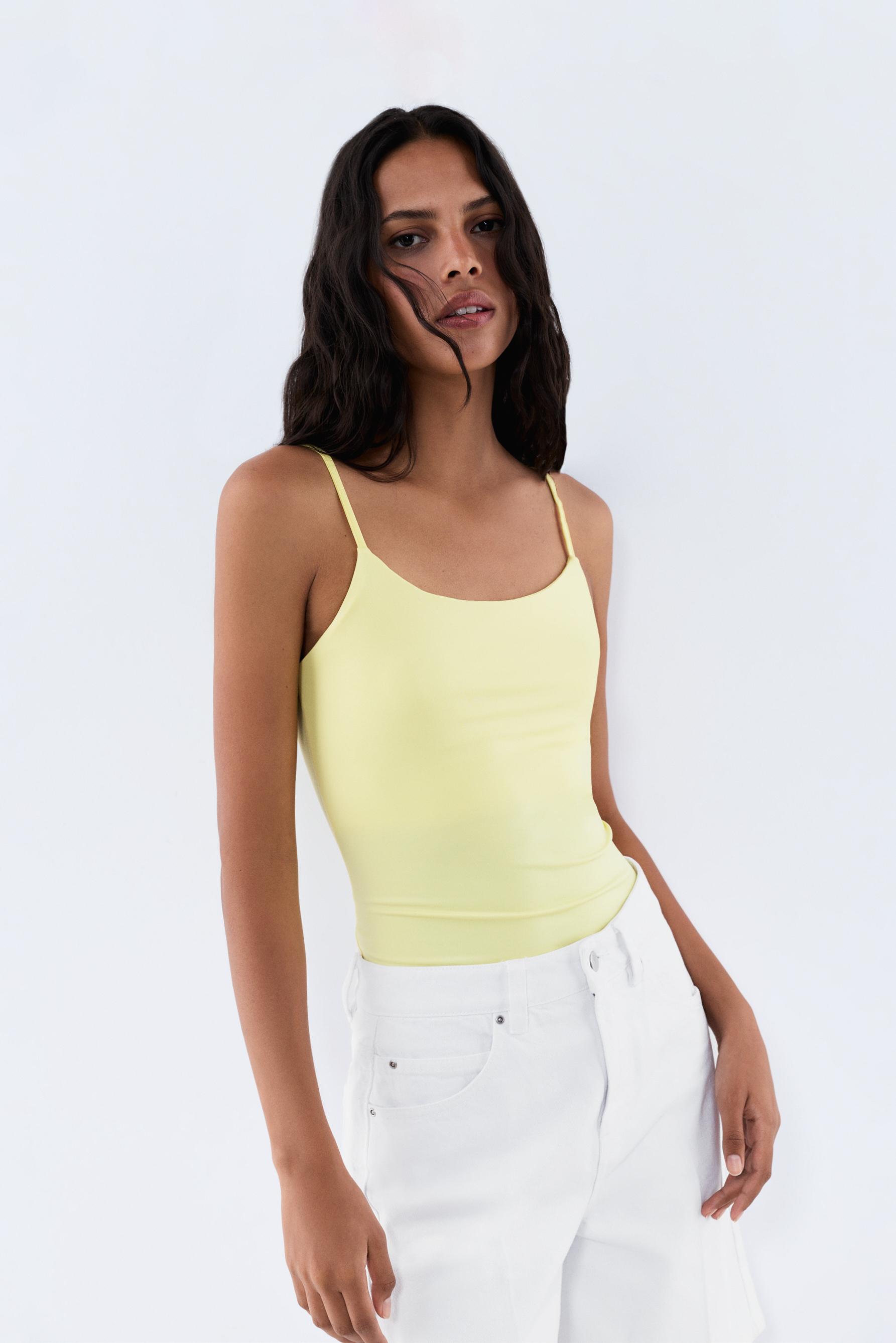 Polyamide Strappy Top — YELLOW