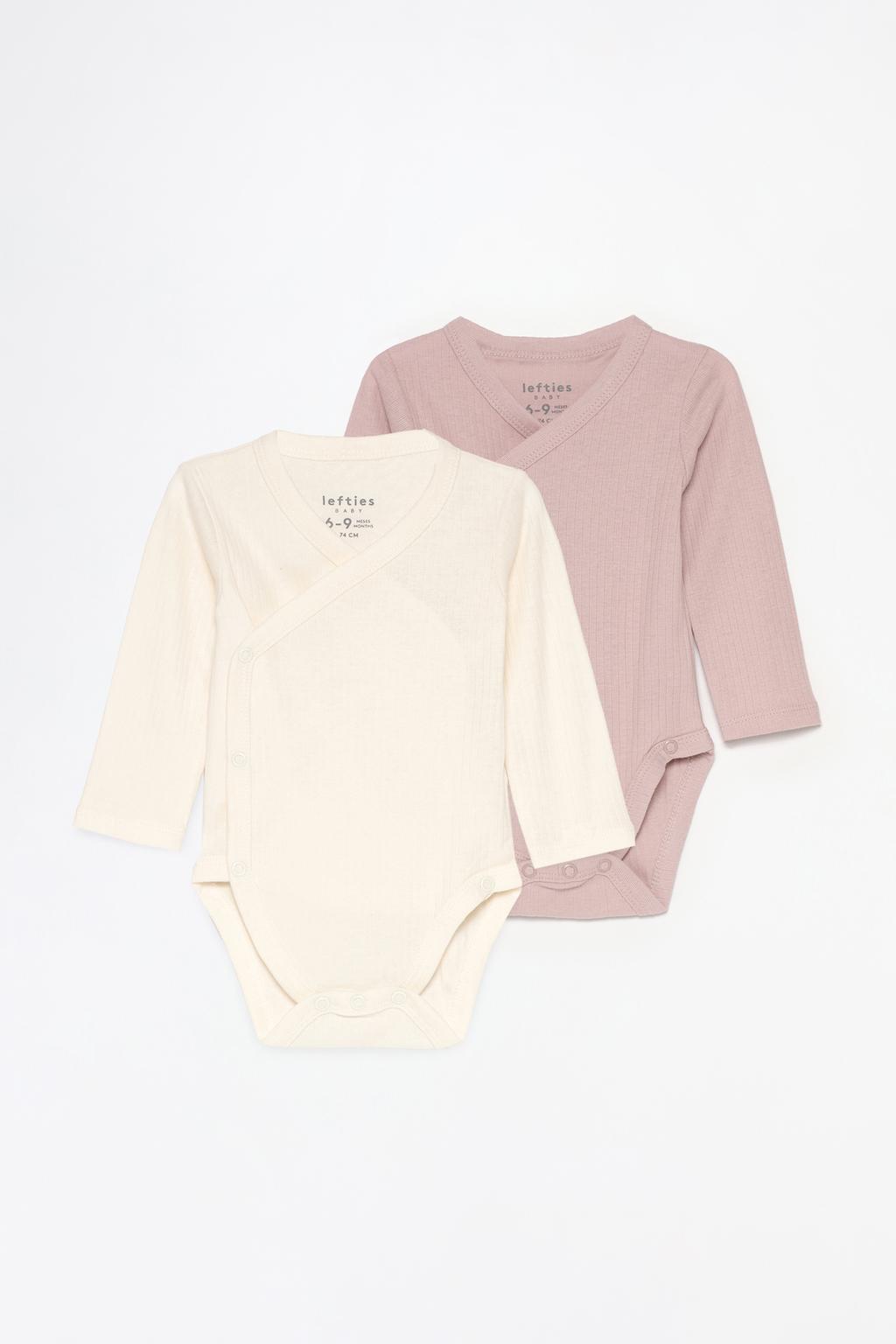 Pack of 2 basic kimono bodysuits