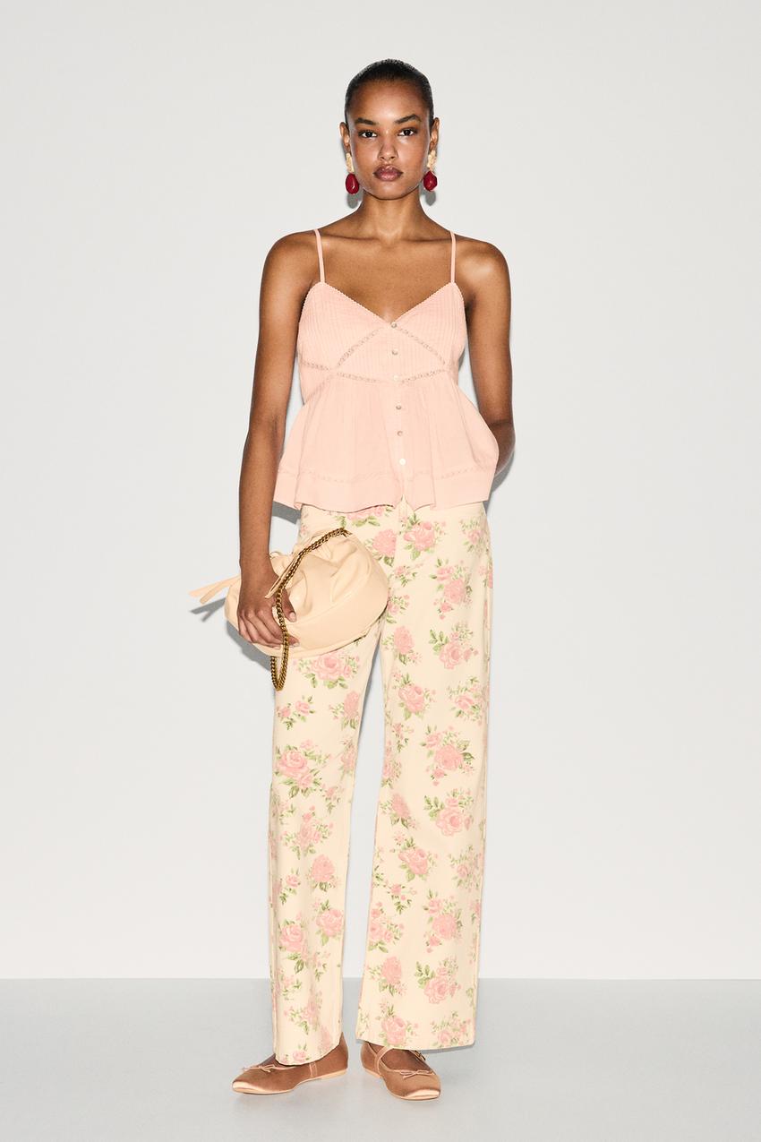 Top plisado encaje Culotte Pantalones ROPA Mujer