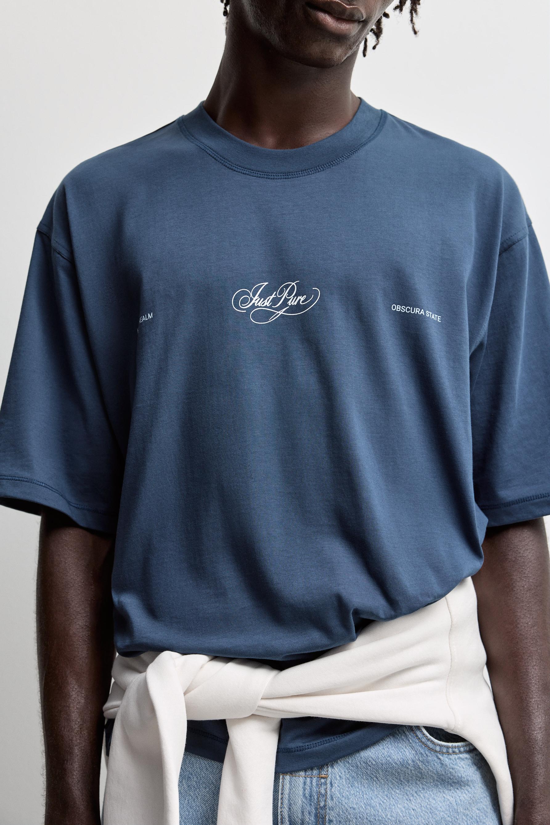 Oversize printed T-shirt — DARK BLUE