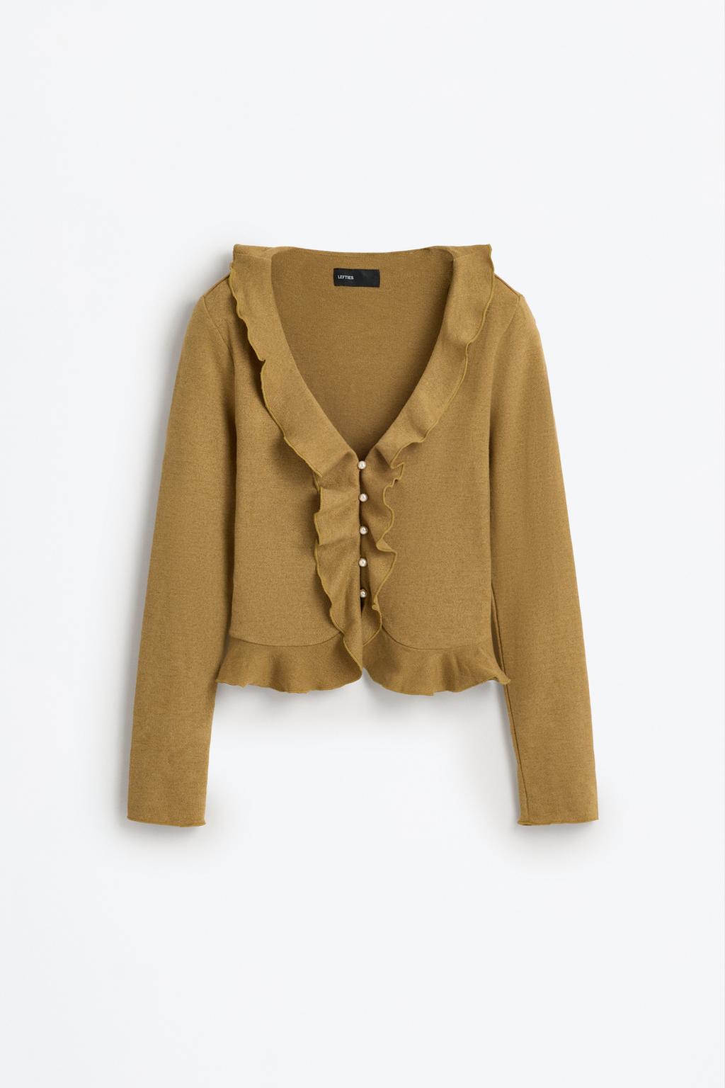 Chaqueta volantes punto cortado