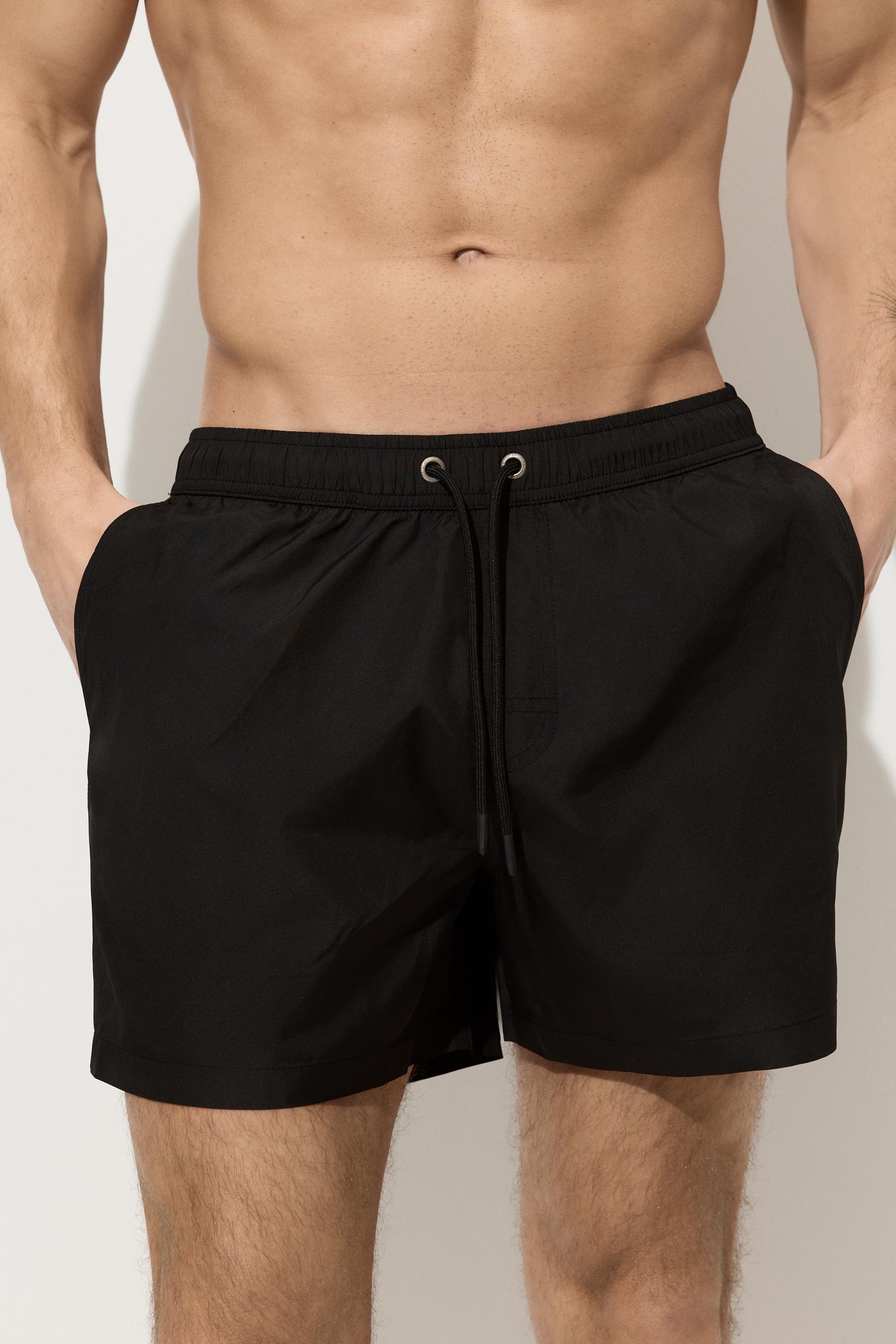 Basic regular fit swim shorts — BLACK