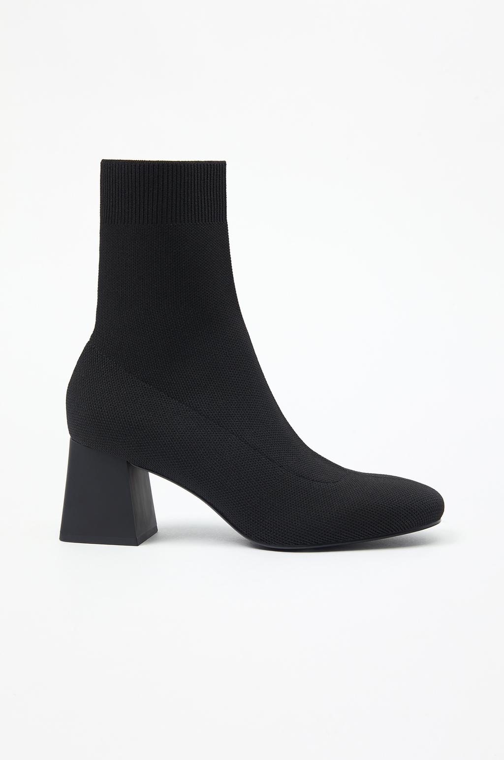 Fabric high-heel sock ankle boots